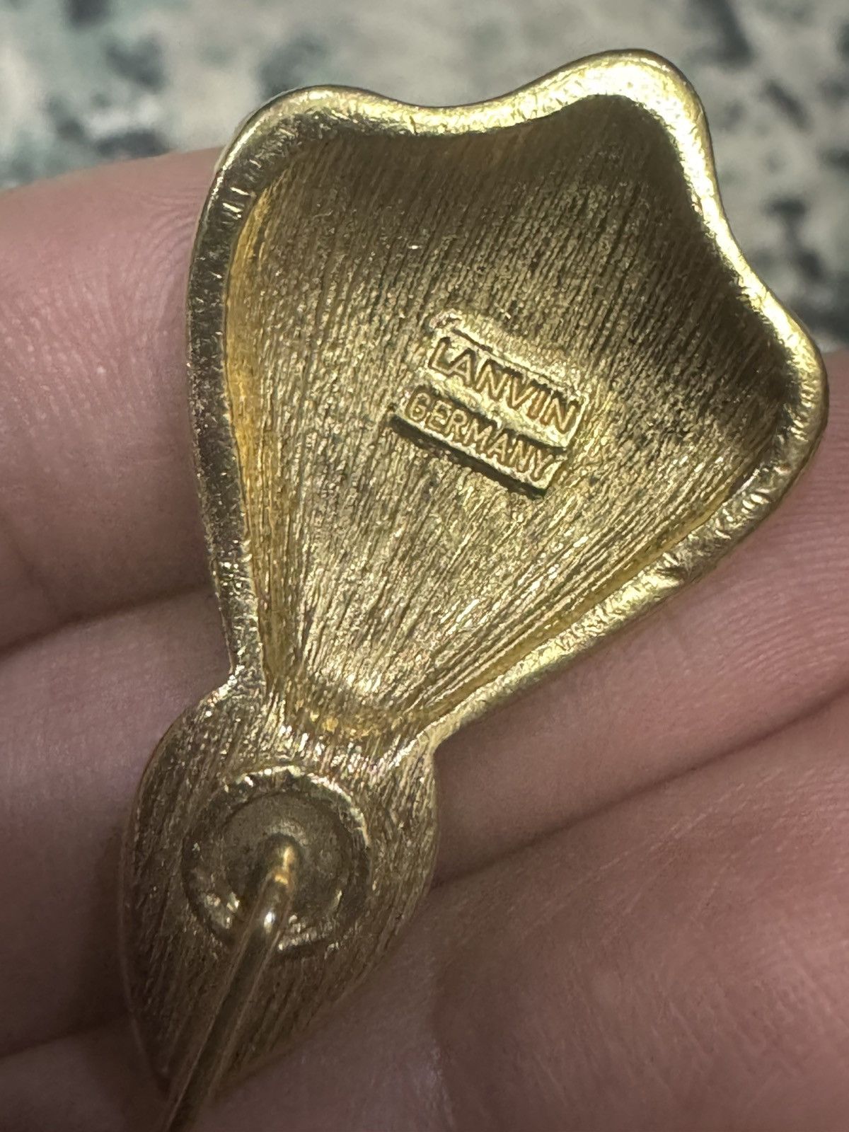 Jewelry × Lanvin × Vintage LANVIN GOLD TONE BROOCH PIN RHINESTONE Size ONE SIZE - 3 Thumbnail