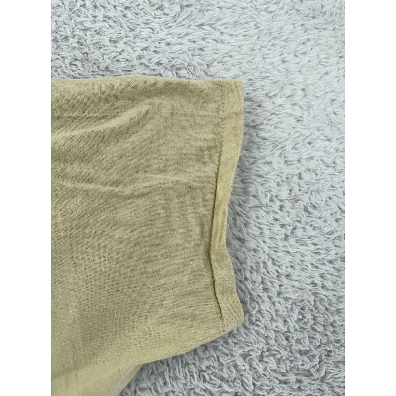 Vintage VINTAGE Screen Stars T-Shirt Mens S Tan USA Short Sleeve Crew Neck Cotton, Polyester Breathable, Easy Care, 80s, Single Stitch, Tan, White? Size US S / EU 44-46 / 1 - 5 Thumbnail