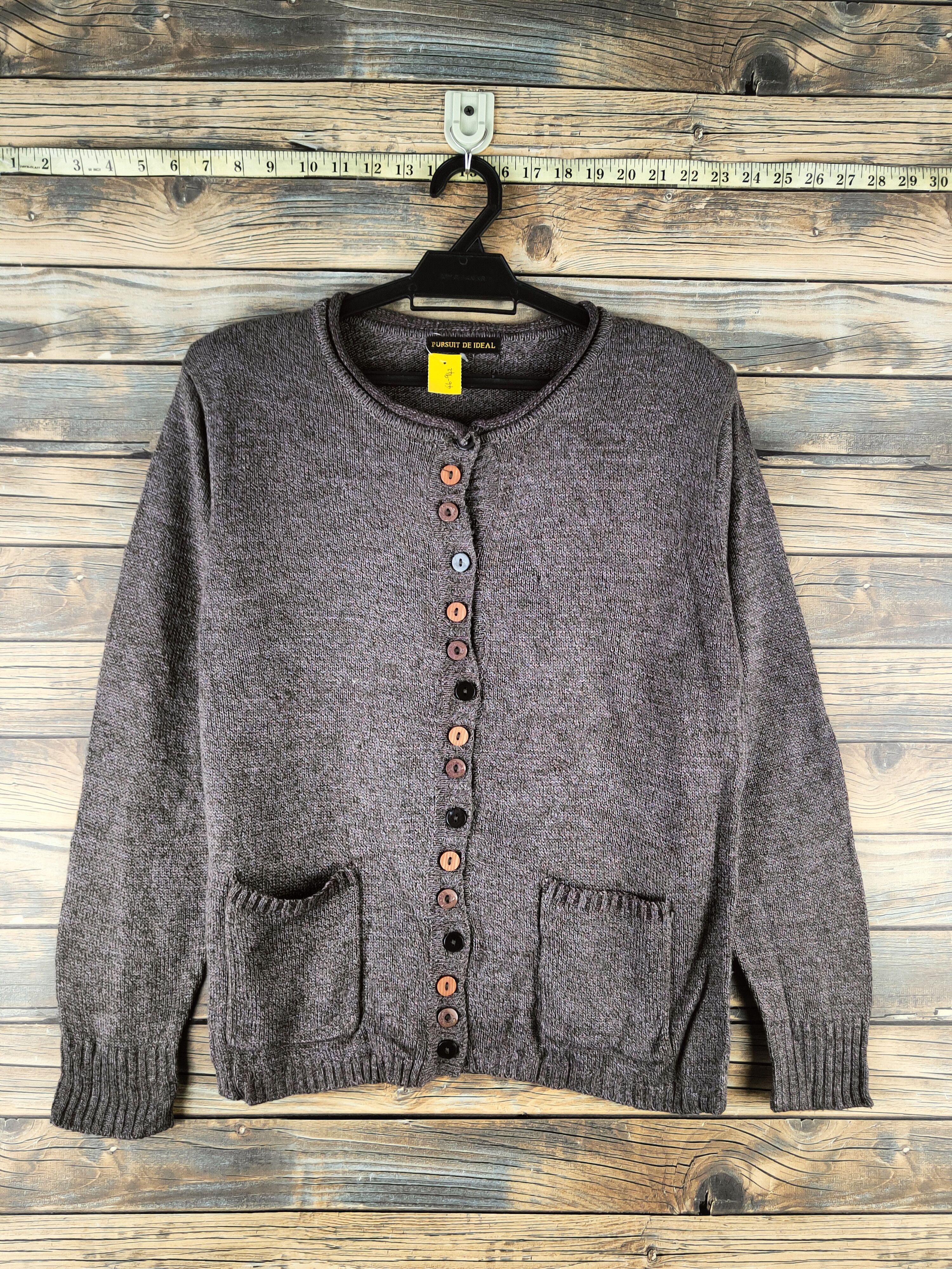 Homespun Knitwear DL Pursuit de Ideal Brown Knitwear Cardigan #46-942 Size M / US 6-8 / IT 42-44 - 1 Thumbnail