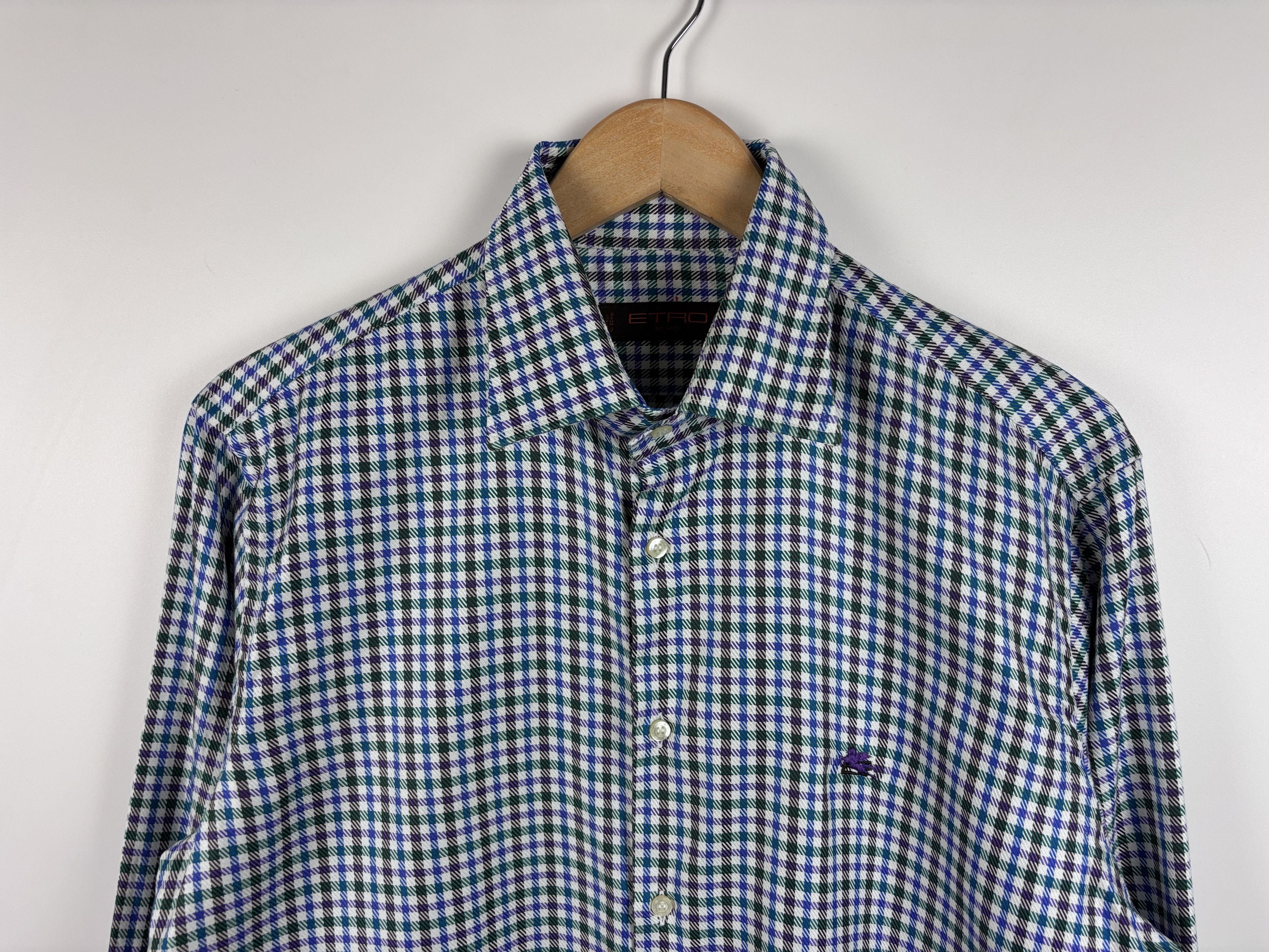 Etro Etro Button Up Long Sleeve Check Shirt Plaid Multicolor 41 Size US L / EU 52-54 / 3 - 2 Thumbnail