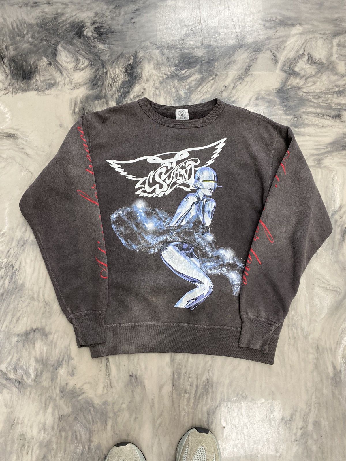 Club Sorayama × Saint Michael Saint Michael x Sorayama crewneck silver  surfer small | Grailed