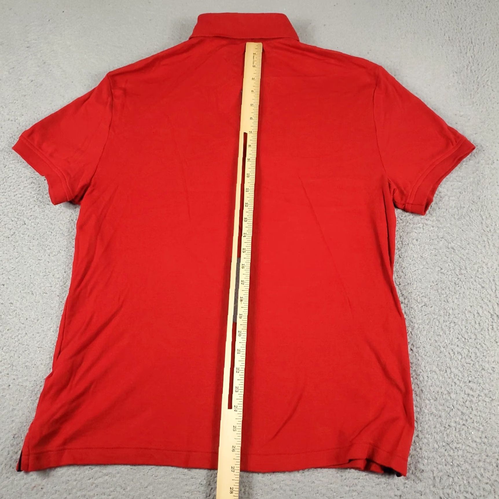 Tommy Hilfiger Tommy Hilfiger Polo Shirt Mens Medium Red Solid Casual Short Sleeve Size US M / EU 48-50 / 2 - 4 Thumbnail