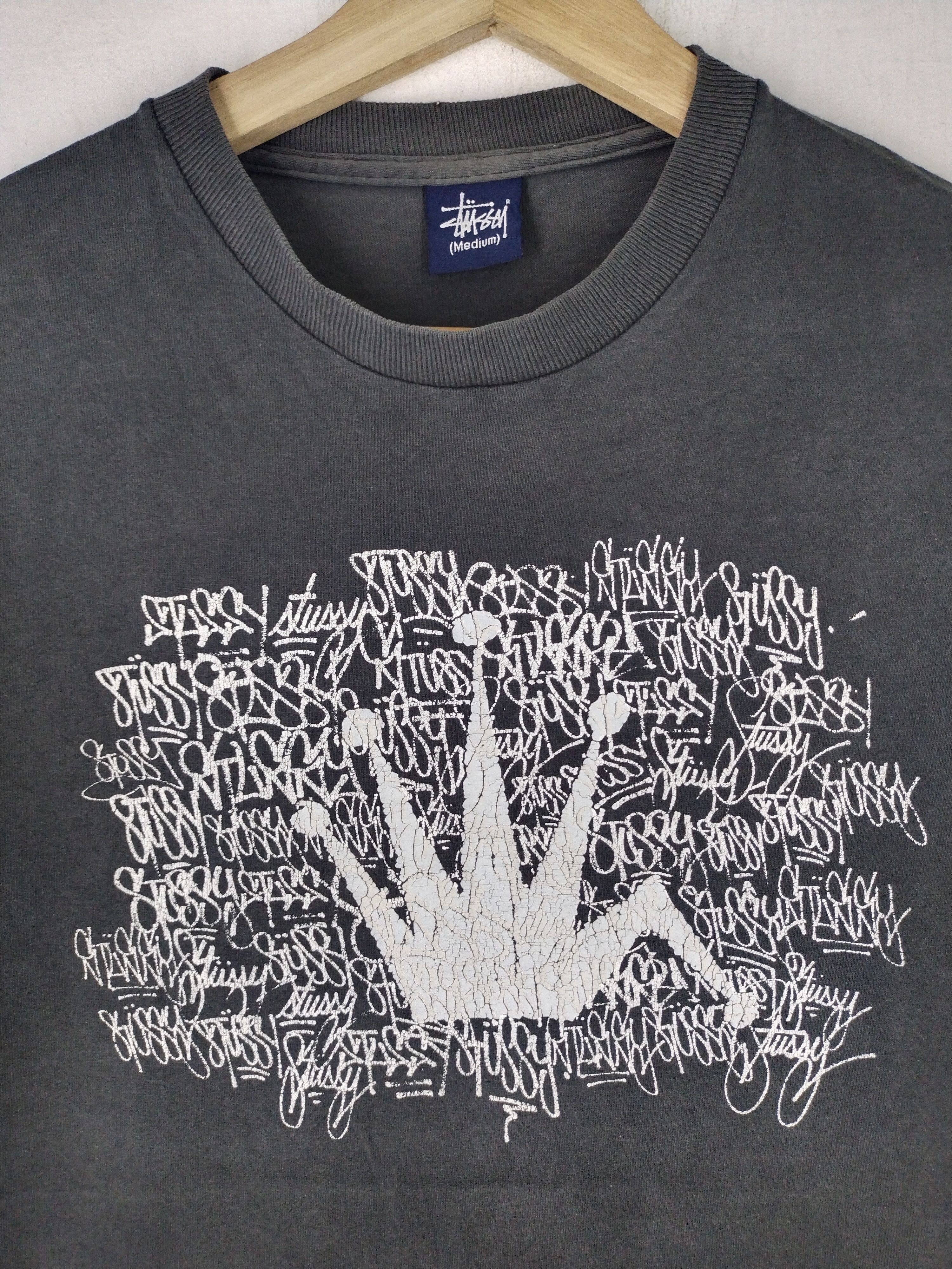Stussy × Vintage Vintage 00's Big Crown Logo Stussy Faded Tee Size US M / EU 48-50 / 2 - 2 Thumbnail