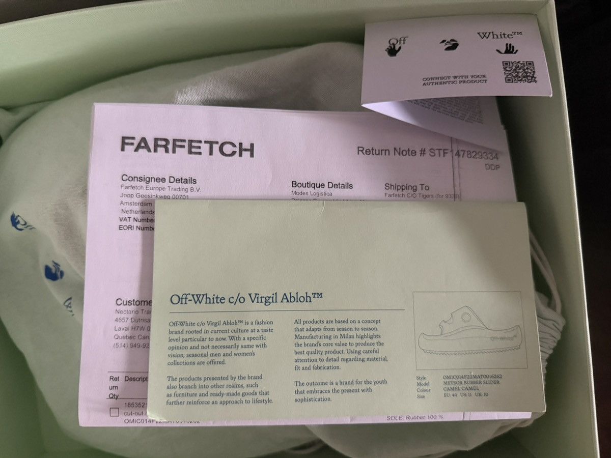 Off-White Off-White Camel Meteor Slides Size US 11 / EU 44 - 5 Thumbnail