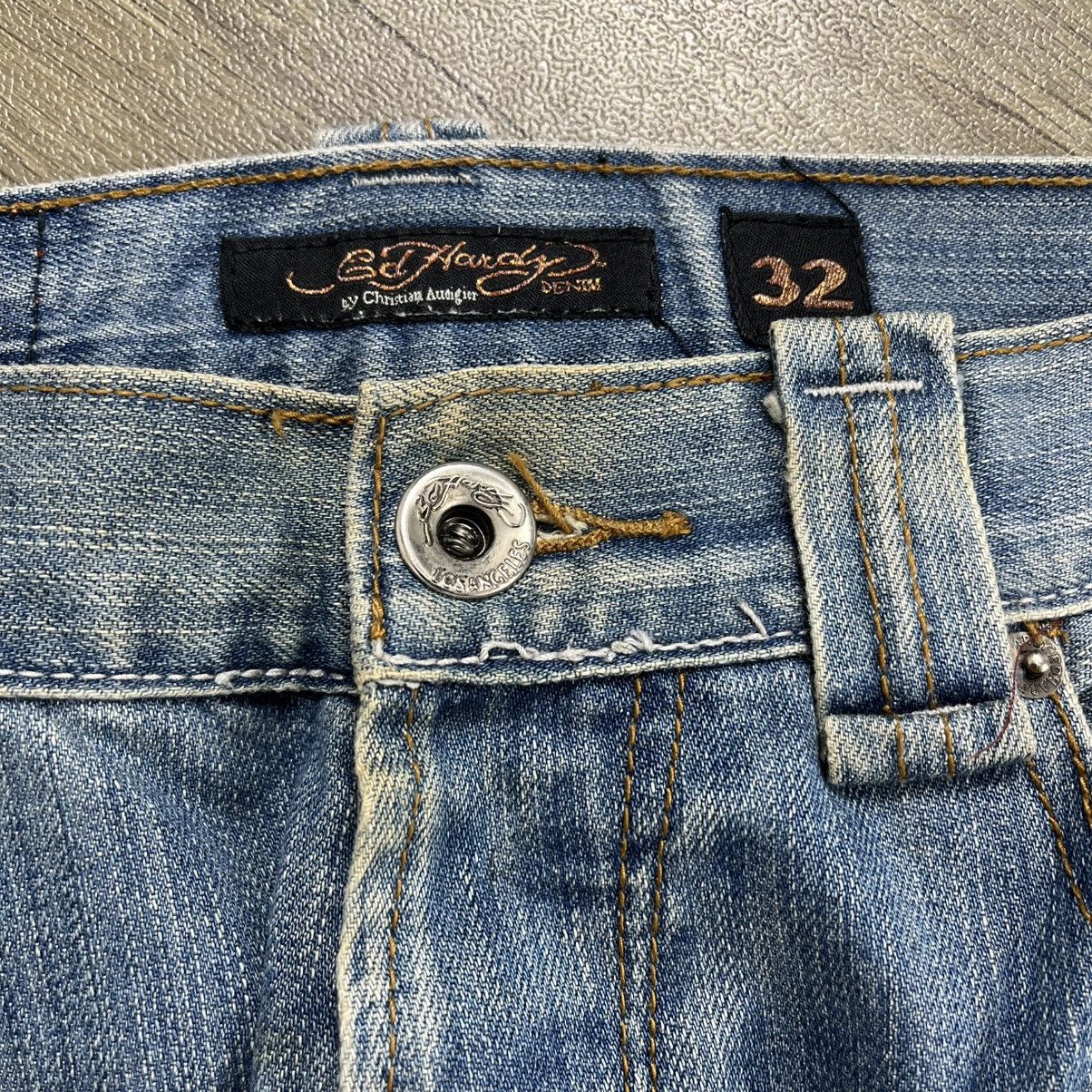 Ed Hardy Vintage Ed Hardy Distressed Embroidery Y2K Baggy Jeans Size US 32 / EU 48 - 11 Thumbnail