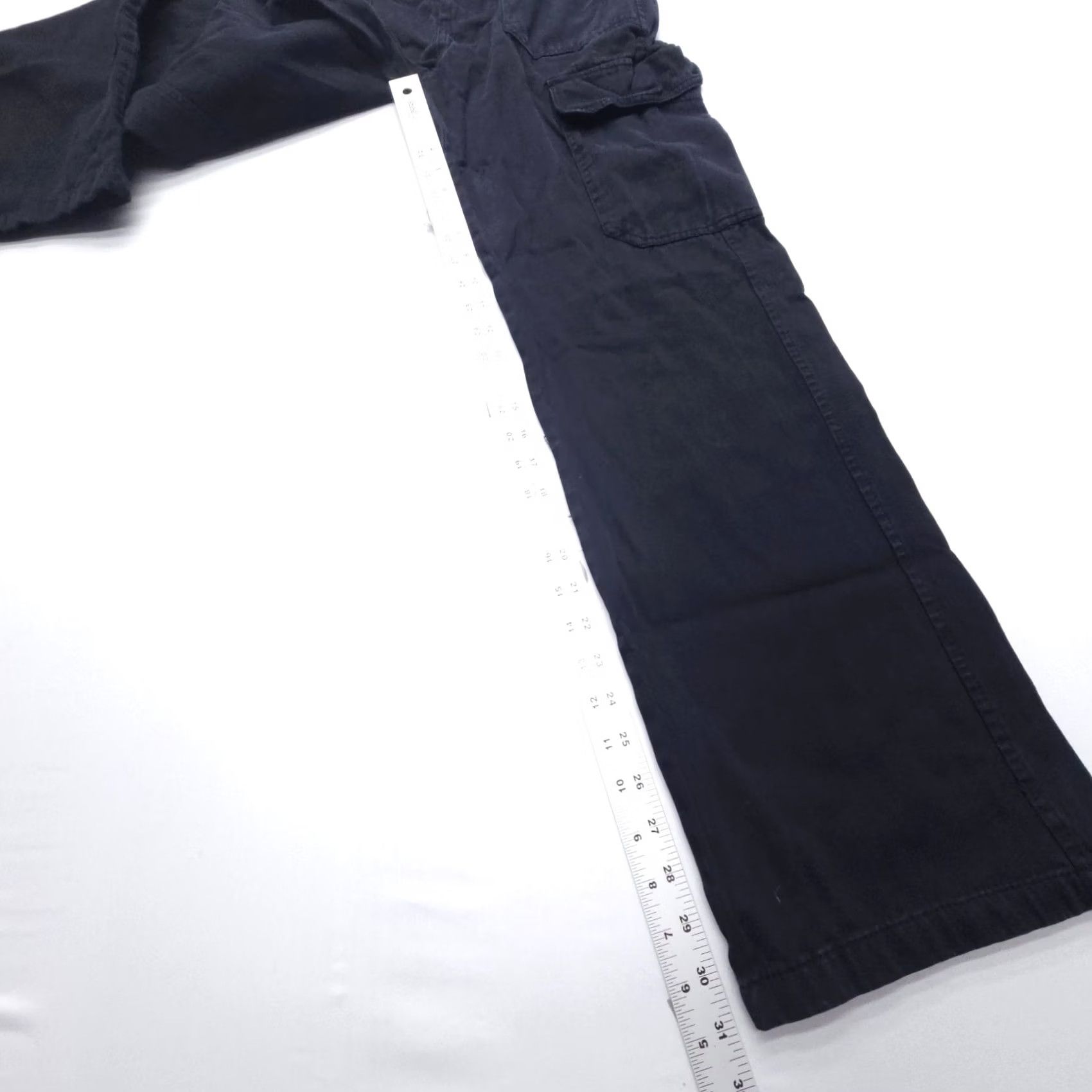 Zara Zara Cargo High Rise Straight Leg Pants Womens 4 Black 100% Cotton 31" Inseam Size 27" / US 4 / IT 40 - 6 Thumbnail