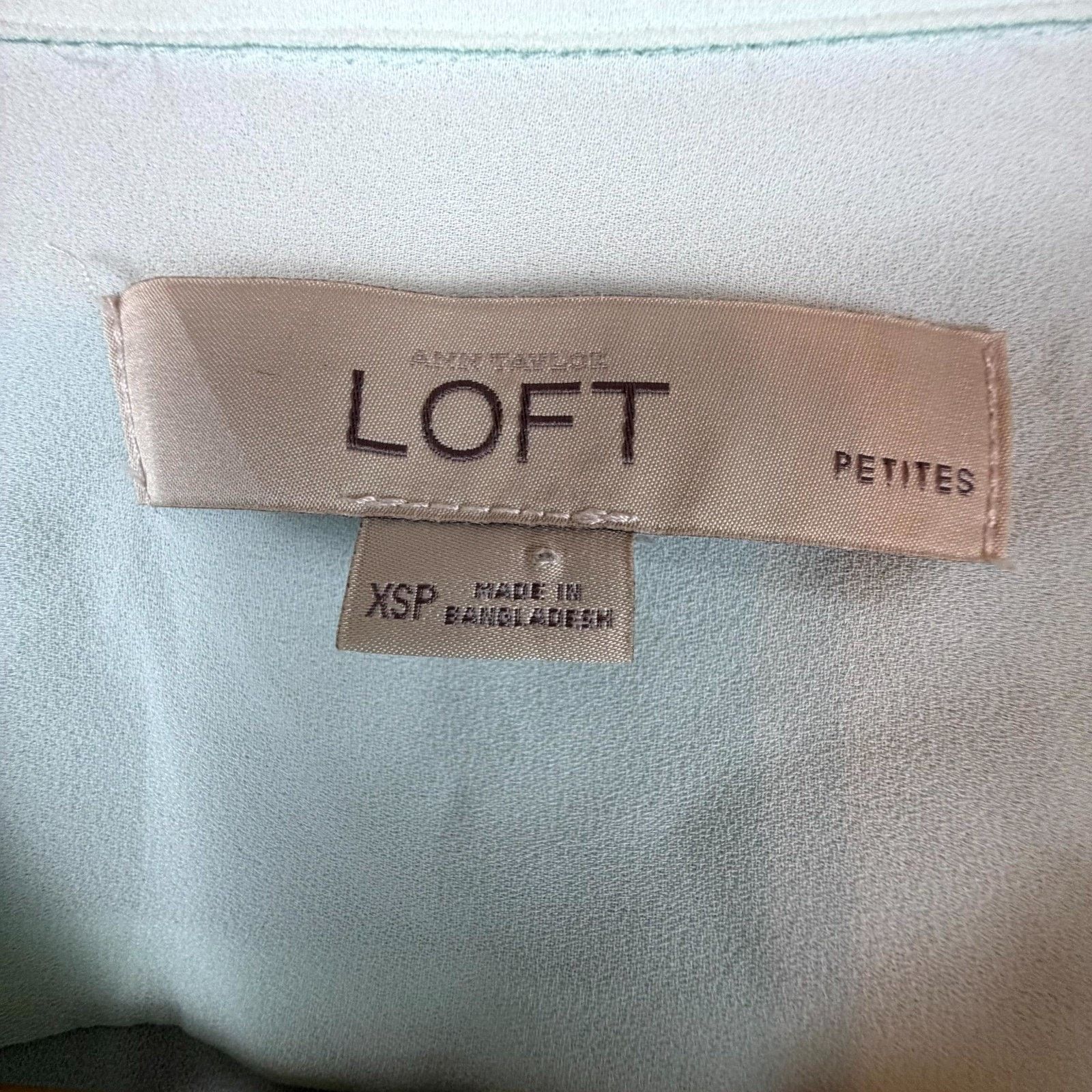 Loft Ann Taylor LOFT Shirt Womens XS P Green Office Siren Chic Size XS / US 0-2 / IT 36-38 - 4 Thumbnail
