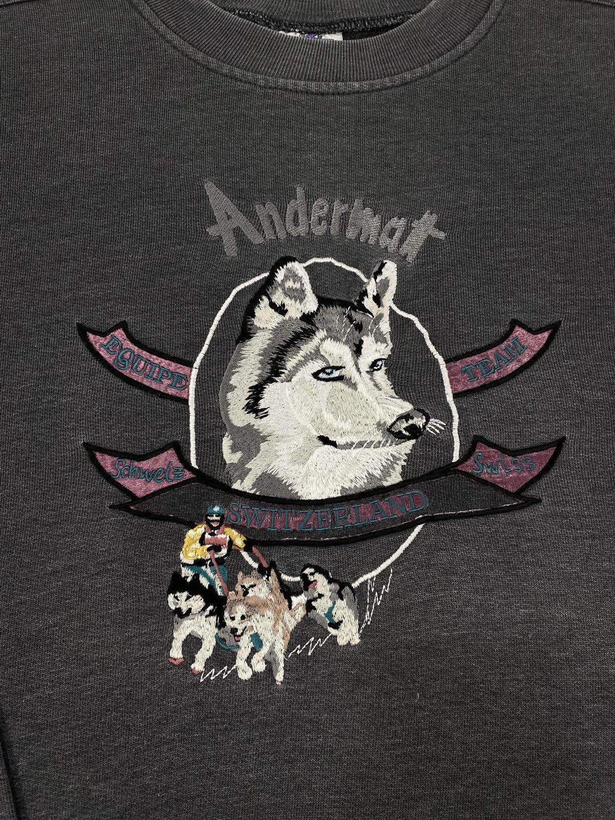 Vintage LASTDROP🔥80s Andermatt Swiss Husky Ski Sport Team Sweatshirt Size US M / EU 48-50 / 2 - 7 Thumbnail