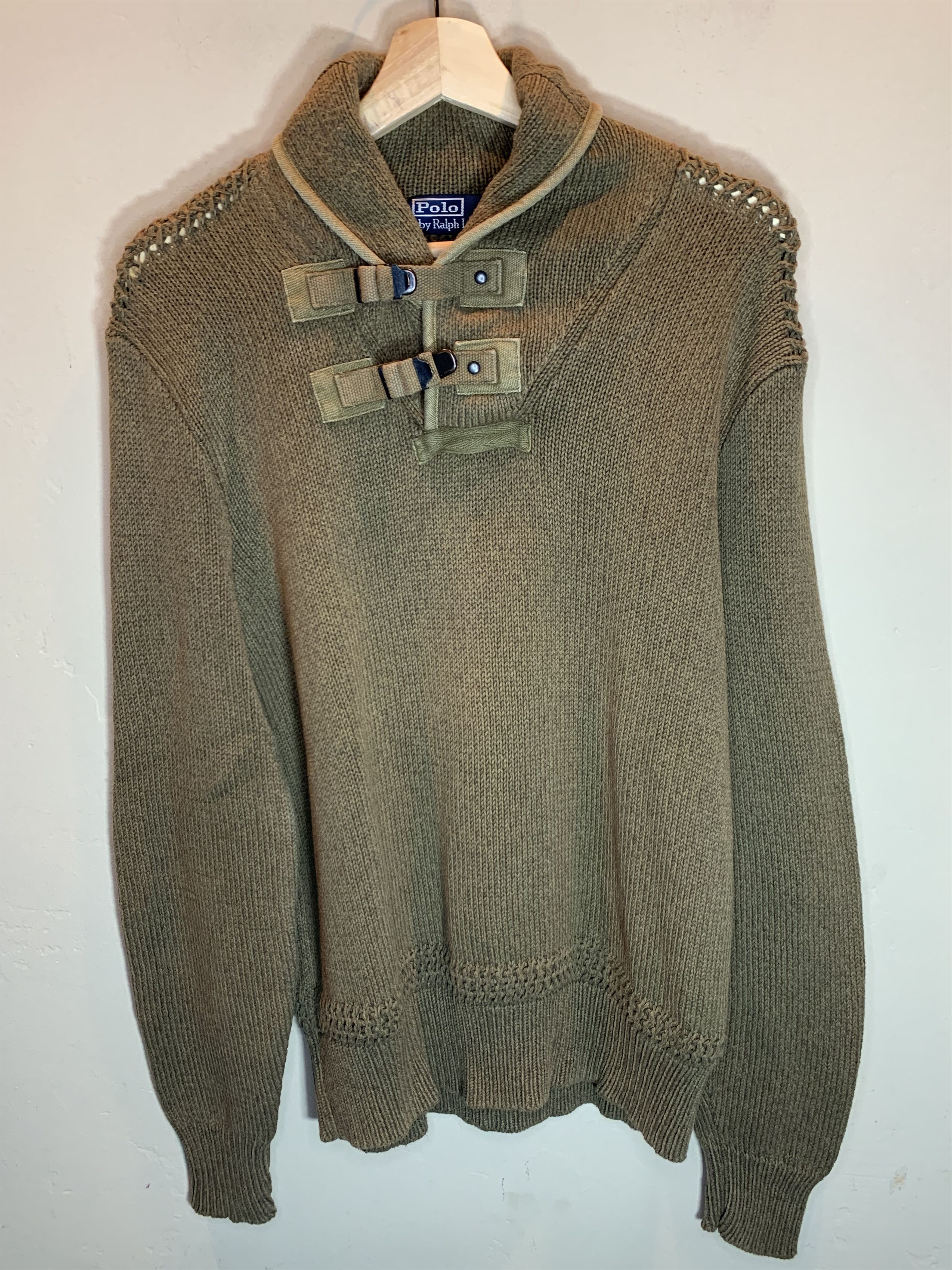 Polo Ralph Lauren RARE* Vintage Polo Ralph Lauren Military Buckle Knit Sweater Size US M / EU 48-50 / 2 - 1 Thumbnail