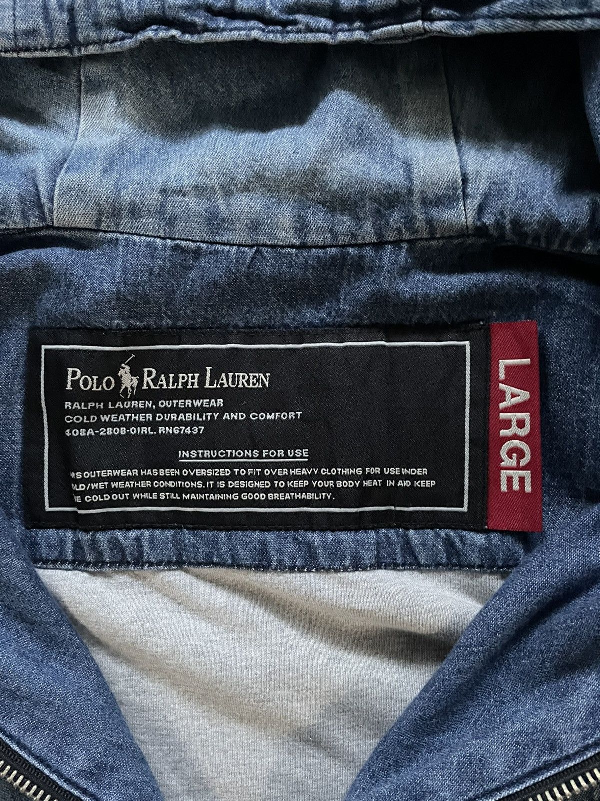Polo Ralph Lauren Polo Ralph Lauren Active Hoodie Denim Jacket Distressed Size US XL / EU 56 / 4 - 10 Thumbnail