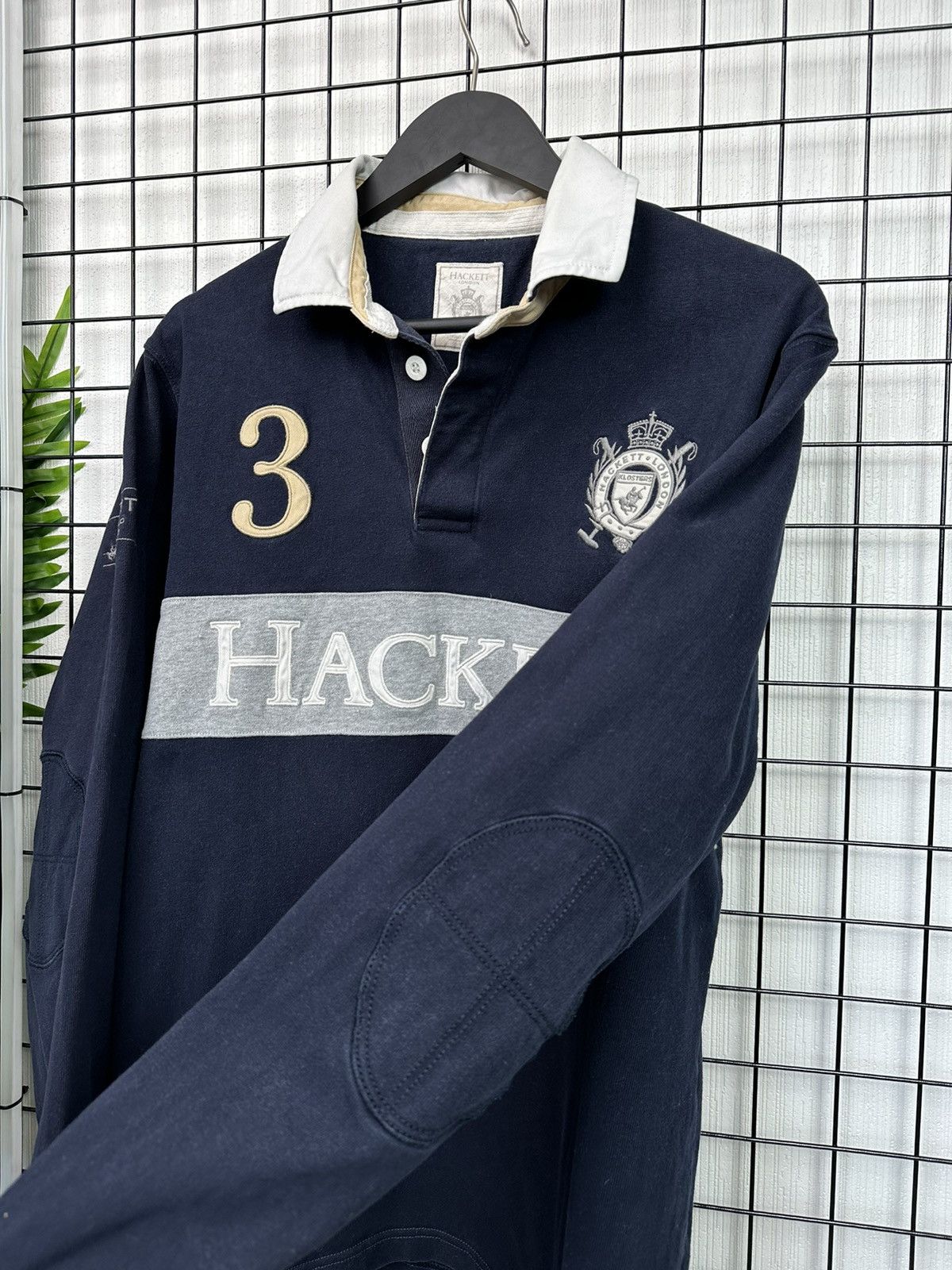 Hackett × Vintage Vintage Hackett London Snow polo team jersey #3 Men L Navy Size US L / EU 52-54 / 3 - 7 Thumbnail