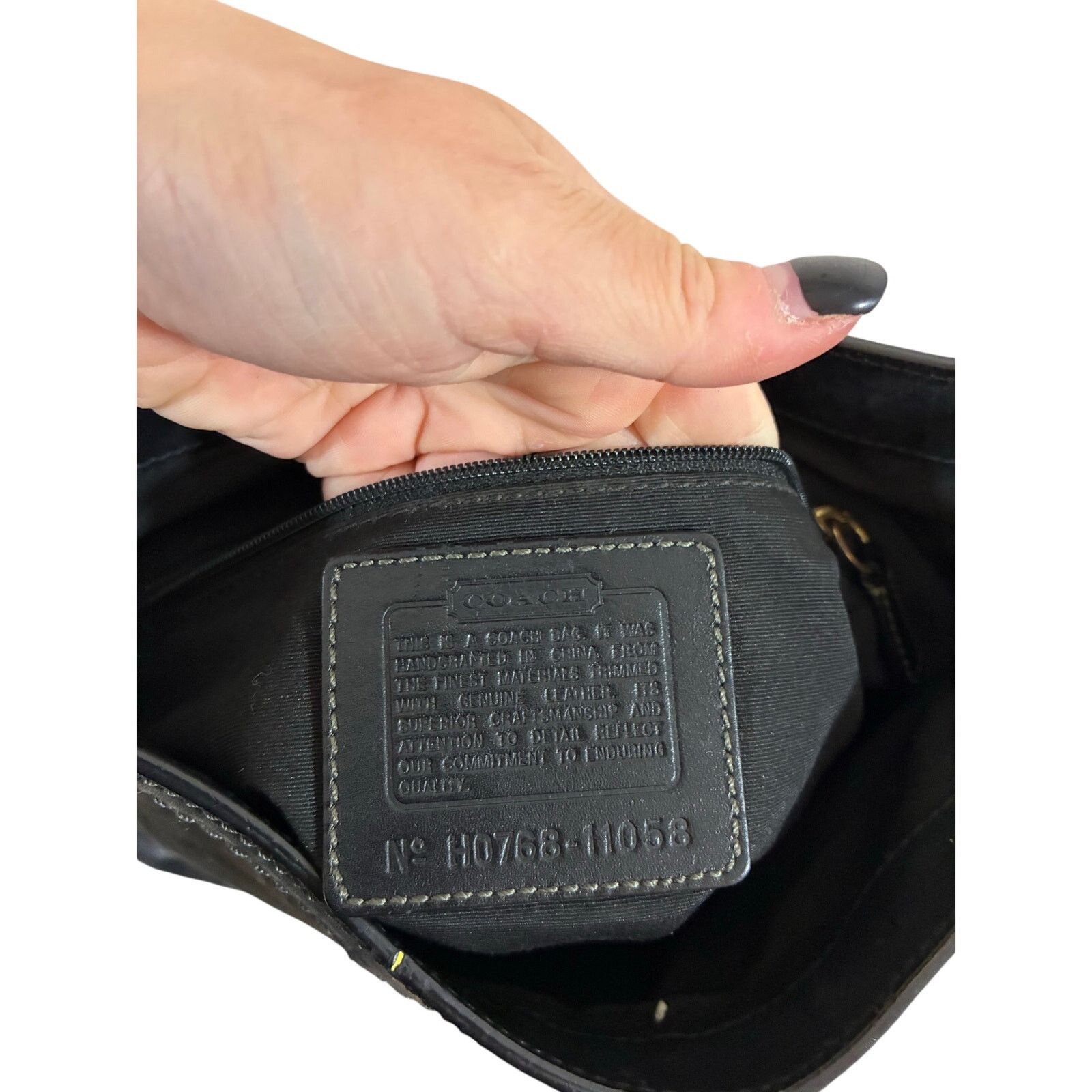 Coach Coach Vintage Black Canvas Monogrammed Shoulder Hobo Bag Size ONE SIZE - 4 Thumbnail