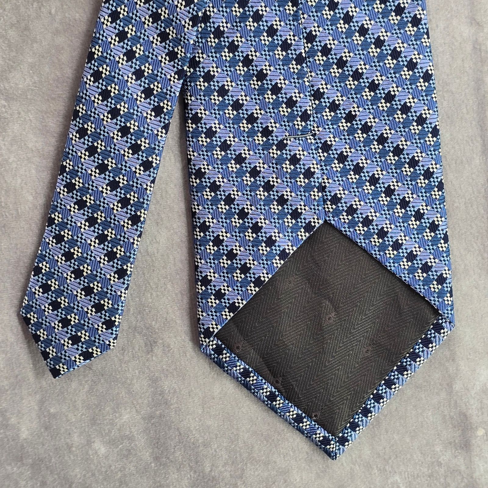 Other Porta Bella Blue Geometric 100% Silk Neck Tie NWOT Size 30 - 6 Thumbnail