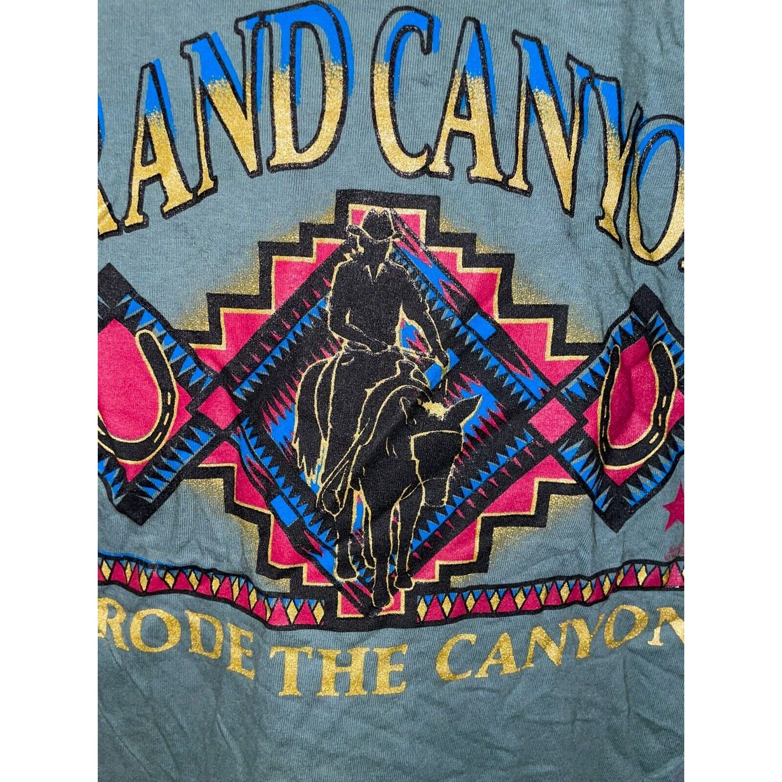 Vintage Vintage Test Print Shirt Grand Canyon Cowboy 90s Tee 90s L Size US L / EU 52-54 / 3 - 3 Thumbnail