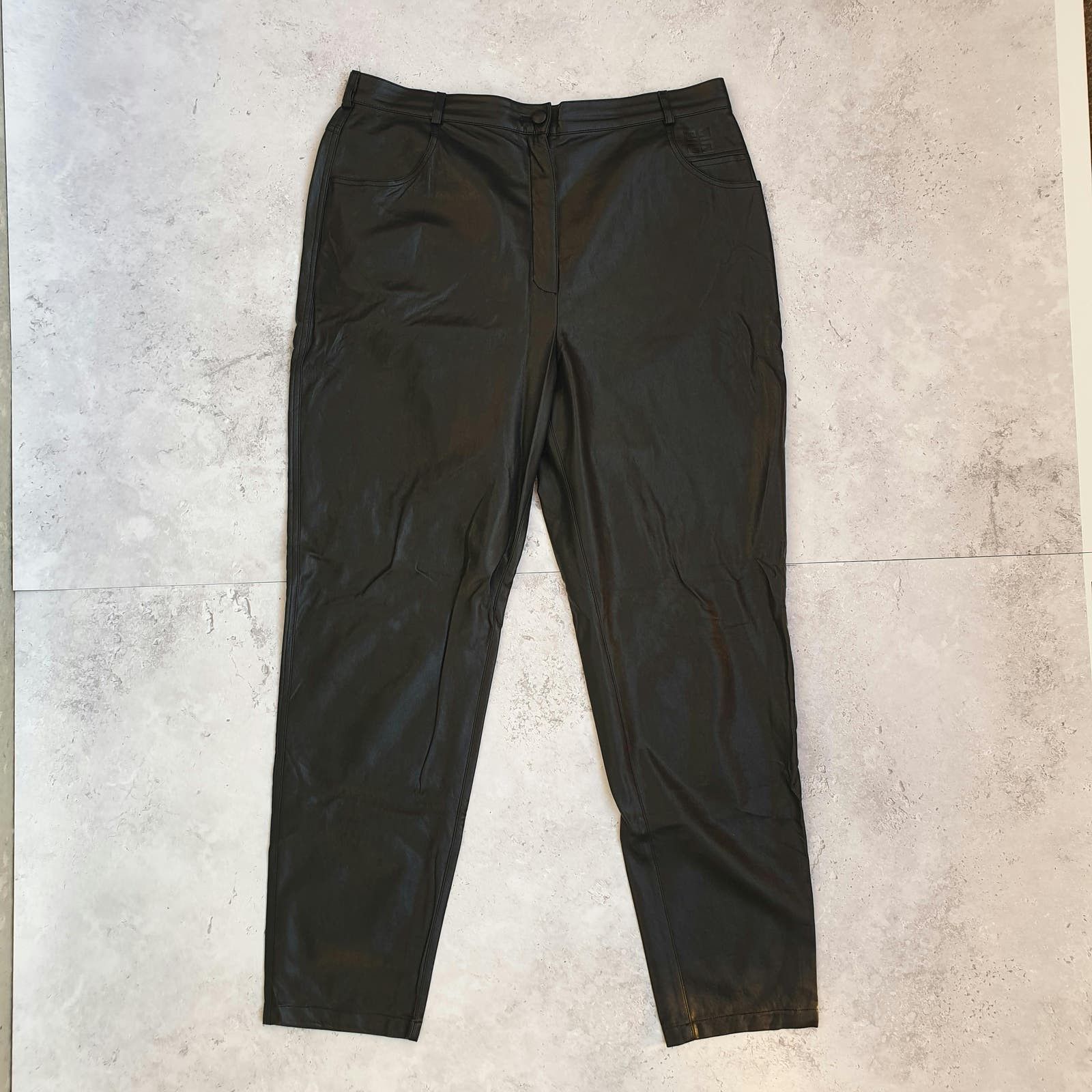 image of Givenchy Faux Leather Pants in Black, Women's (Size 38)