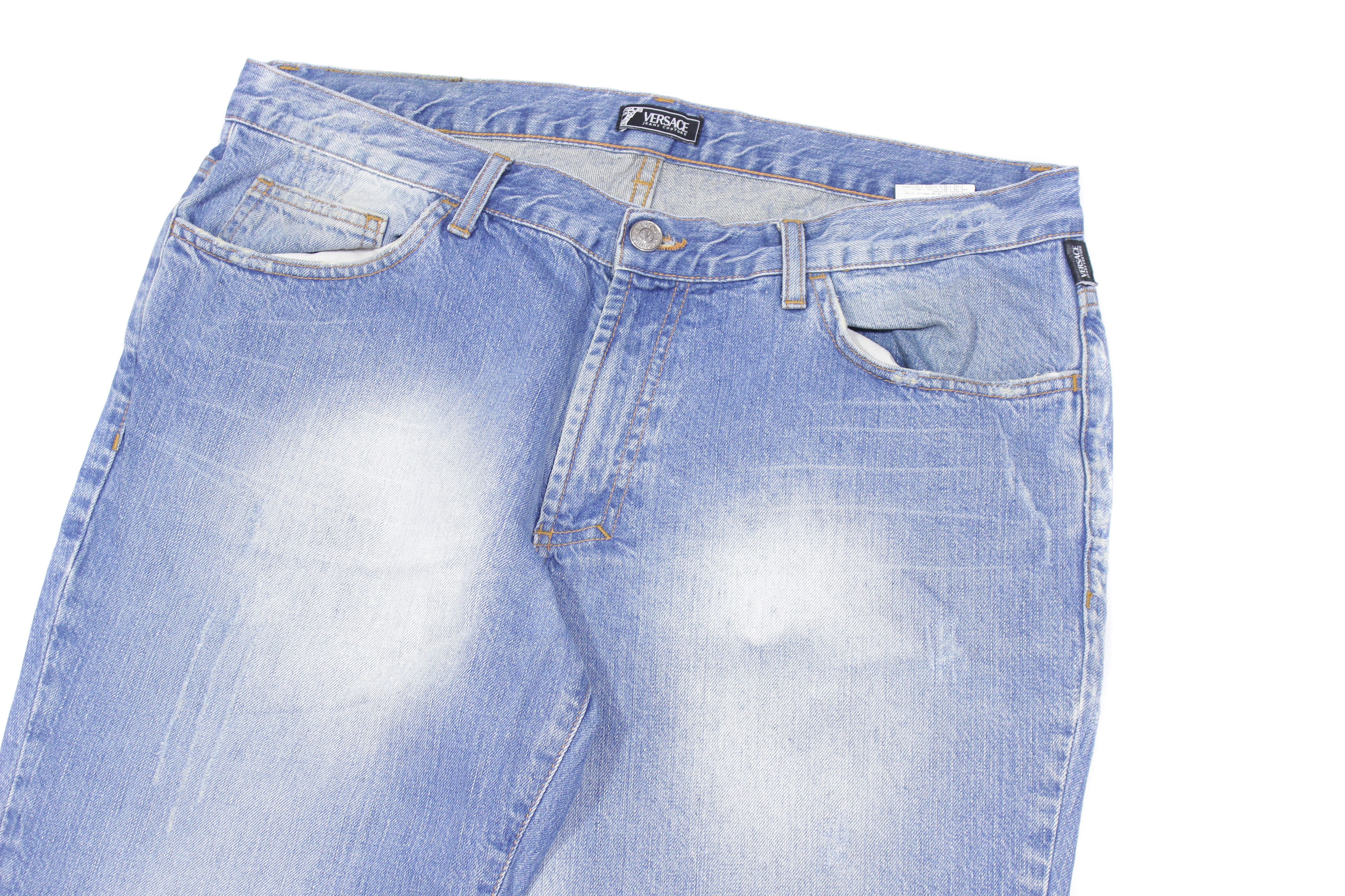 Versace 90S Logo Sanded Jeans Vintage Size US 36 / EU 52 - 3 Thumbnail