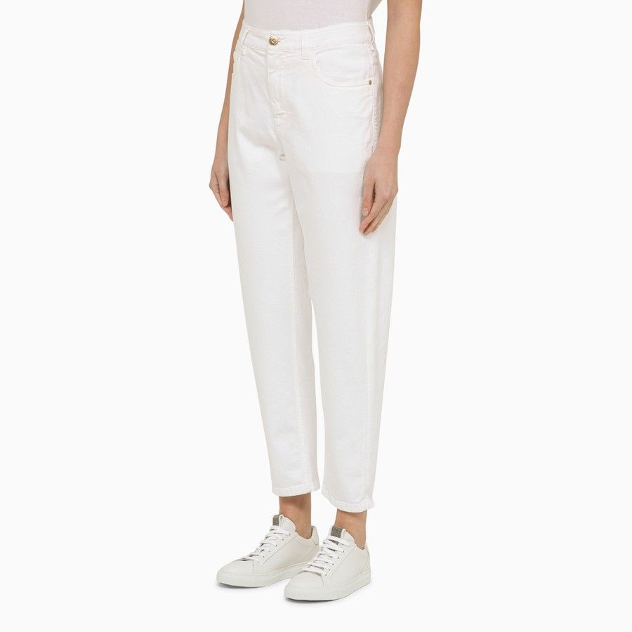 Brunello Cucinelli o1d2blof0824 Regular Cotton Trouser in White Size 30" / US 8 / IT 44 - 3 Thumbnail