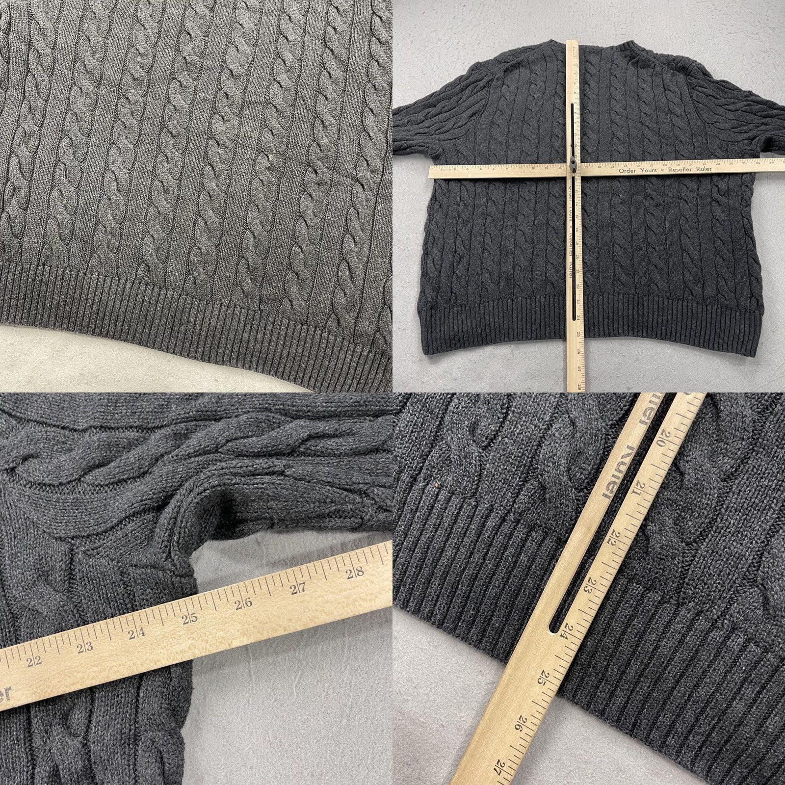 Polo Ralph Lauren Polo Ralph Lauren Sweater Mens XL Gray Cable Knit CrewNeck Cotton Jumper Preppy Size US XL / EU 56 / 4 - 8 Thumbnail