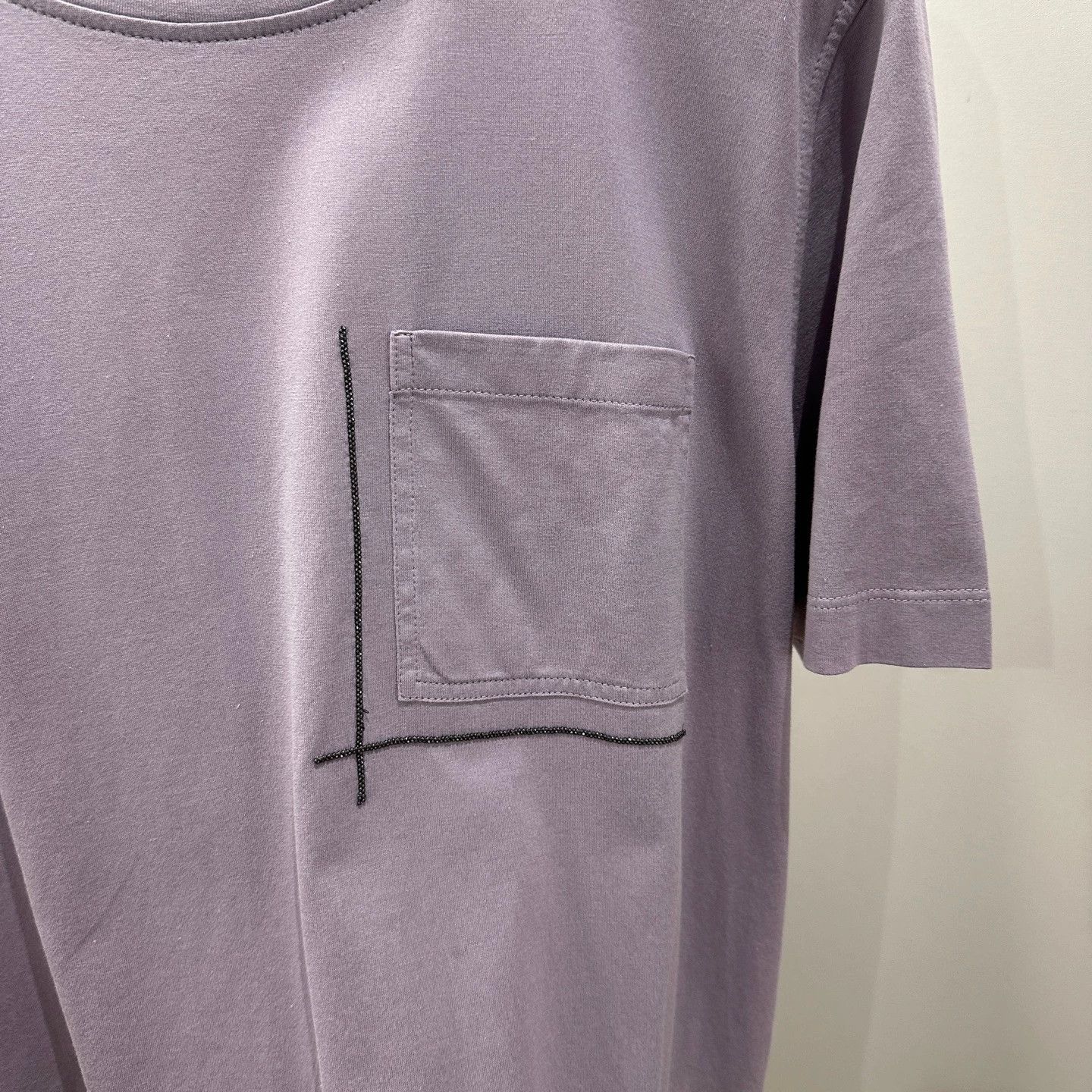 Brunello Cucinelli Brunello Cucinelli apr681 Lavender Beaded Pocket S/S M Size US M / EU 48-50 / 2 - 6 Thumbnail