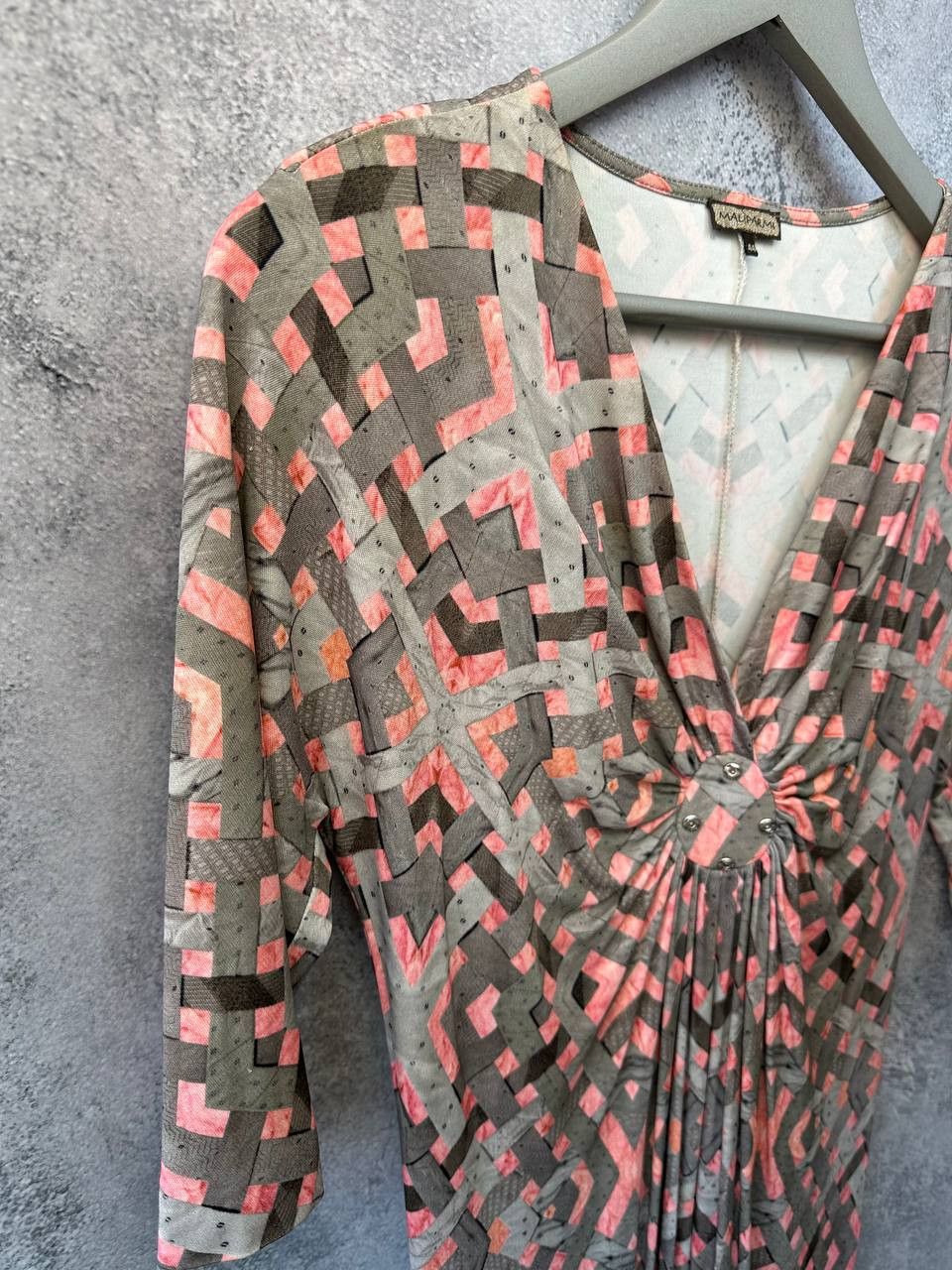 Designer × Vintage Maliparmi Midi Dress Vintage Madarma Geometric Print Dress Size M / US 6-8 / IT 42-44 - 4 Thumbnail