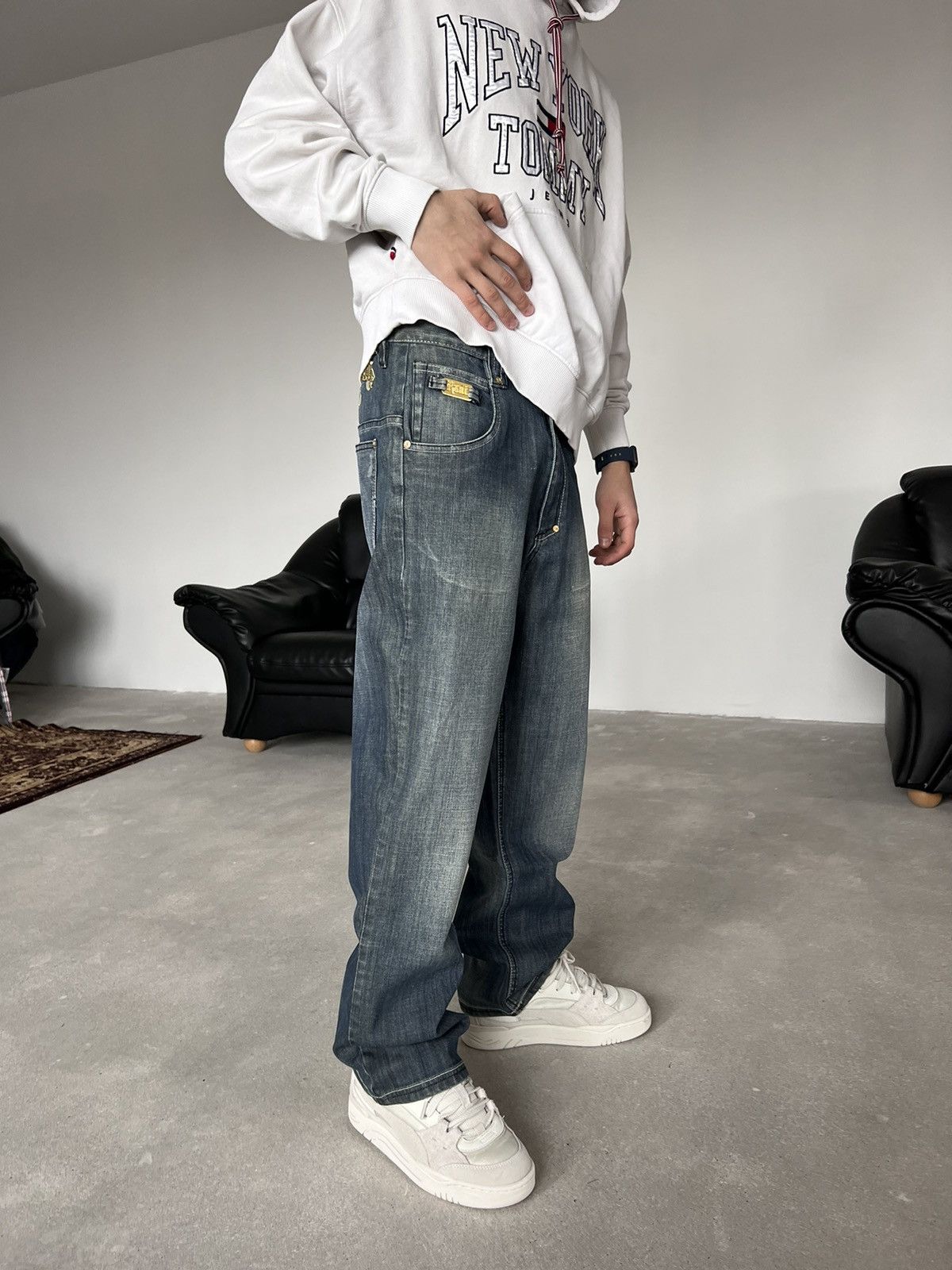 JNCO Vintage Karl Kani Jeans Baggy Fit Size US 28 / EU 44 - 2 Thumbnail