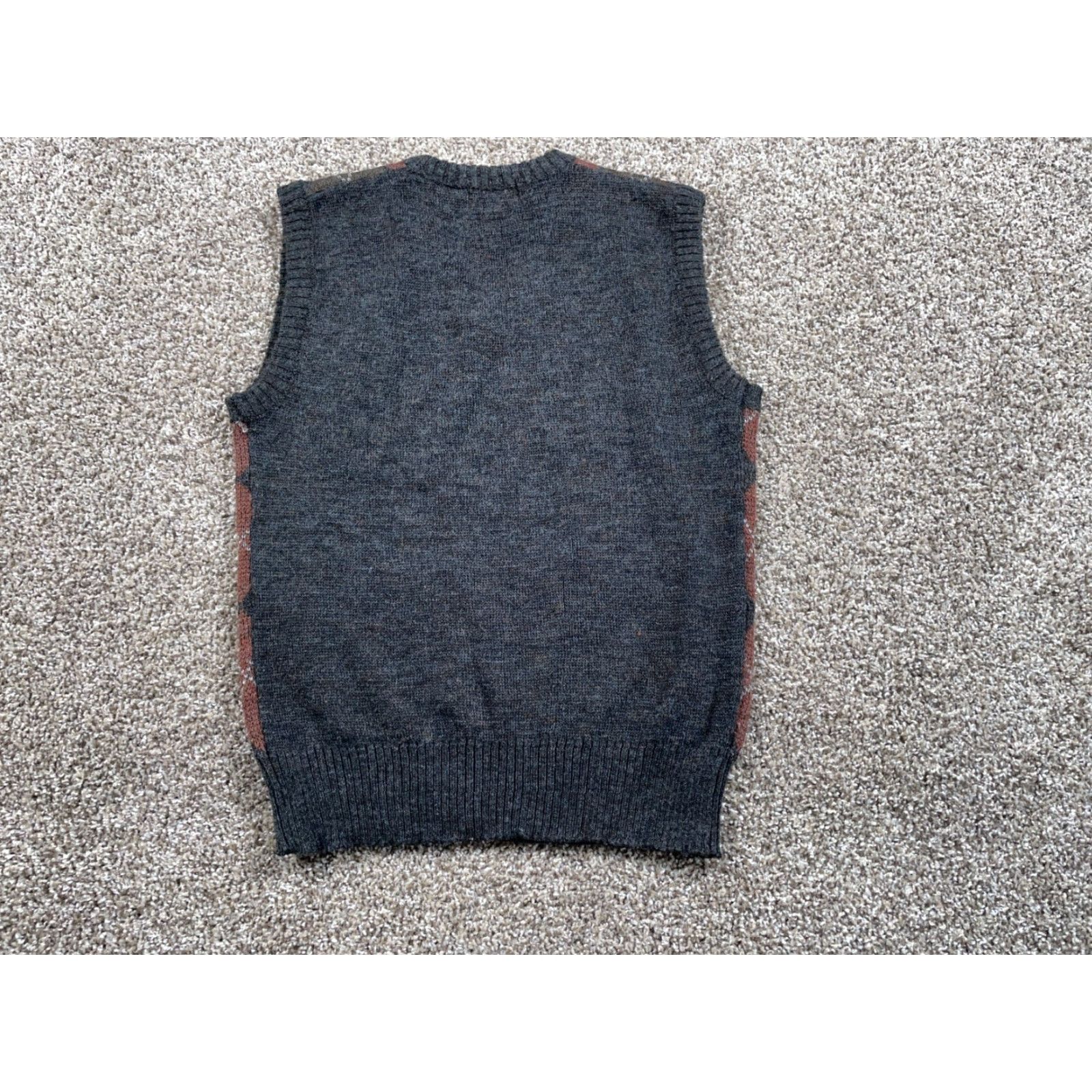 Vintage VTG Peter England Wool Blend Sweater Vest Adult Medium Gray Diamond Argyle Size US M / EU 48-50 / 2 - 3 Thumbnail