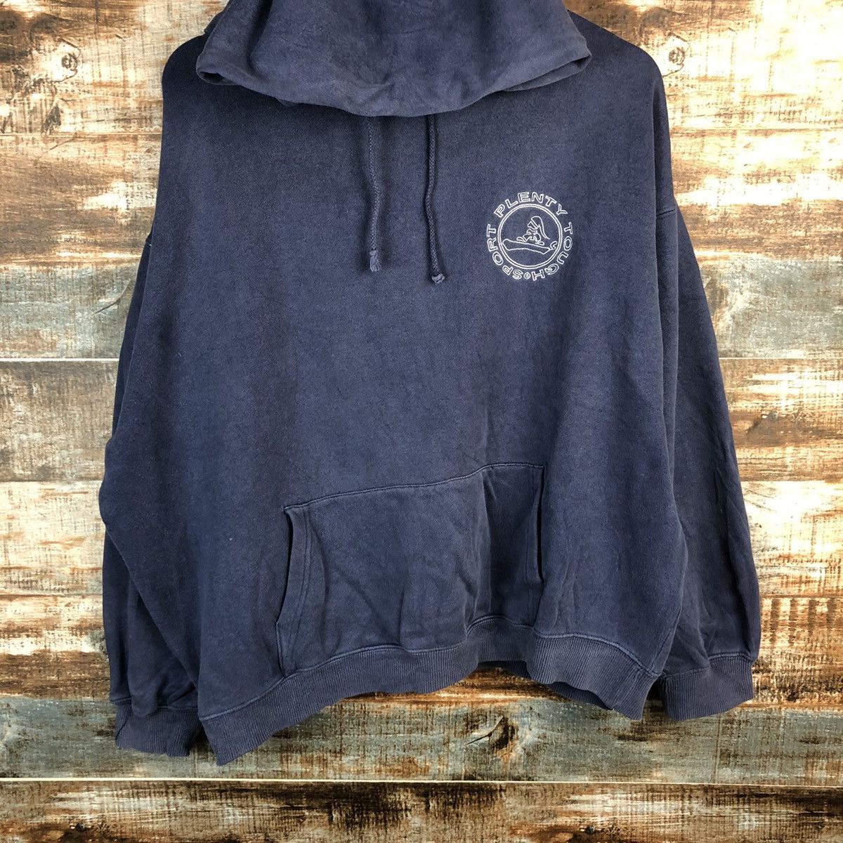 Japanese Brand Plenty Tough Sports Darkblue Hoodie #A1277 Size US L / EU 52-54 / 3 - 3 Thumbnail