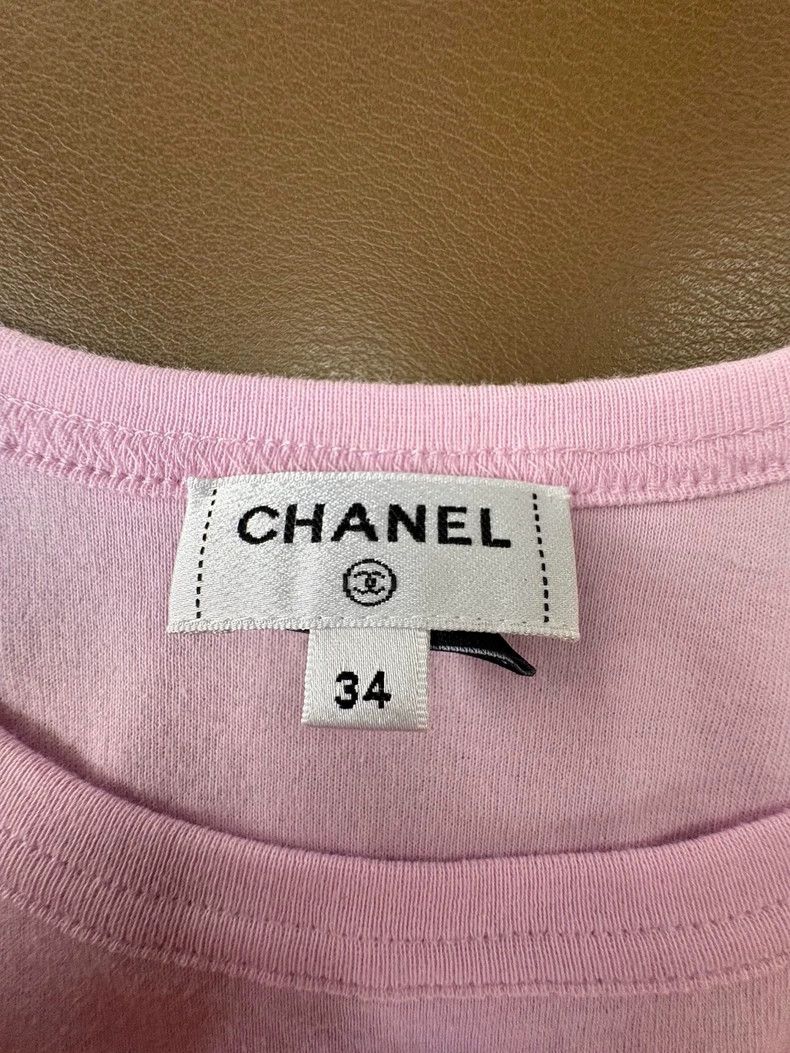 Chanel Chanel Elastic pleated logo pink cotton vest Size XXS / US 00 / IT 34 - 5 Thumbnail