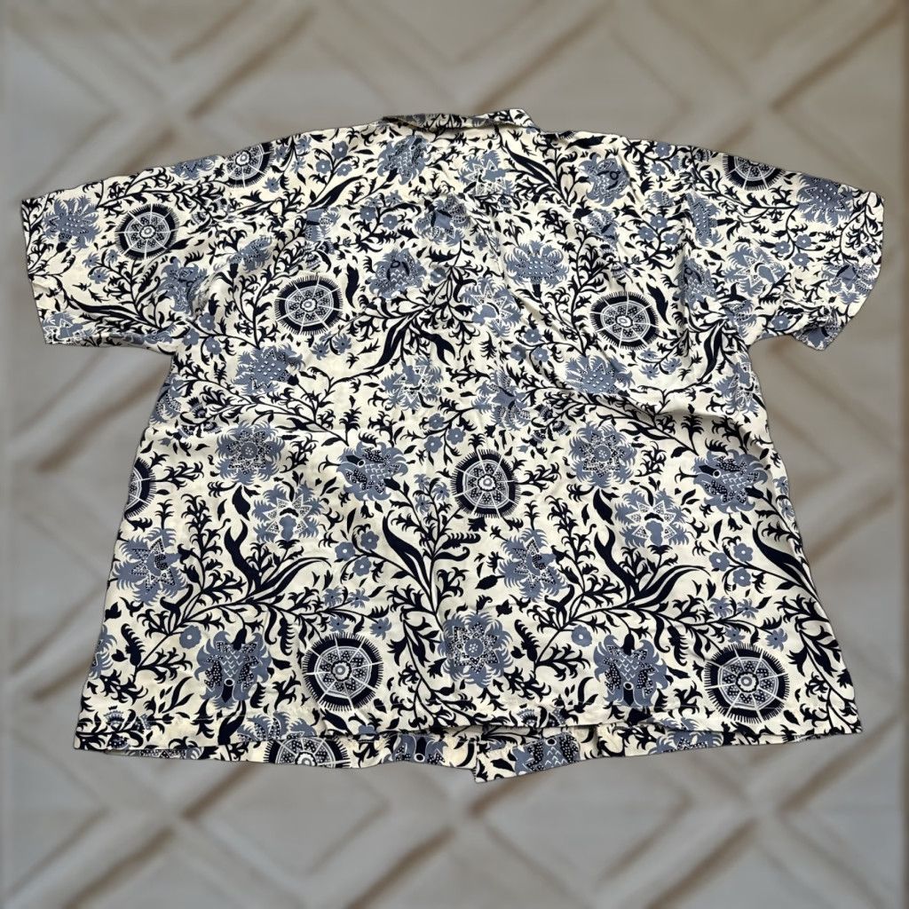 Vintage Unbranded Shirt Womens XL Multi Printed Silky Button Up Blouse Short Sleeve Boho Size XL / US 12-14 / IT 48-50 - 1 Thumbnail