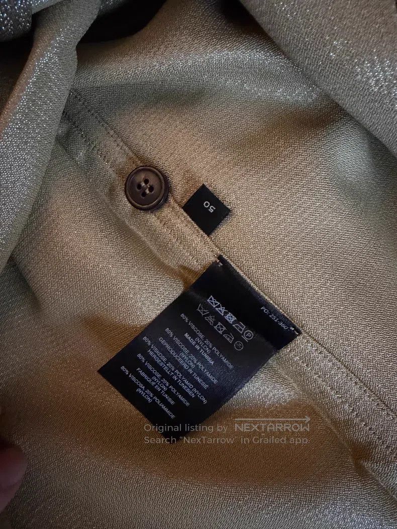 Dries Van Noten Dries Van Noten Silver Plain Weave Metallic Thread Shirt Size US XL / EU 56 / 4 - 5 Thumbnail