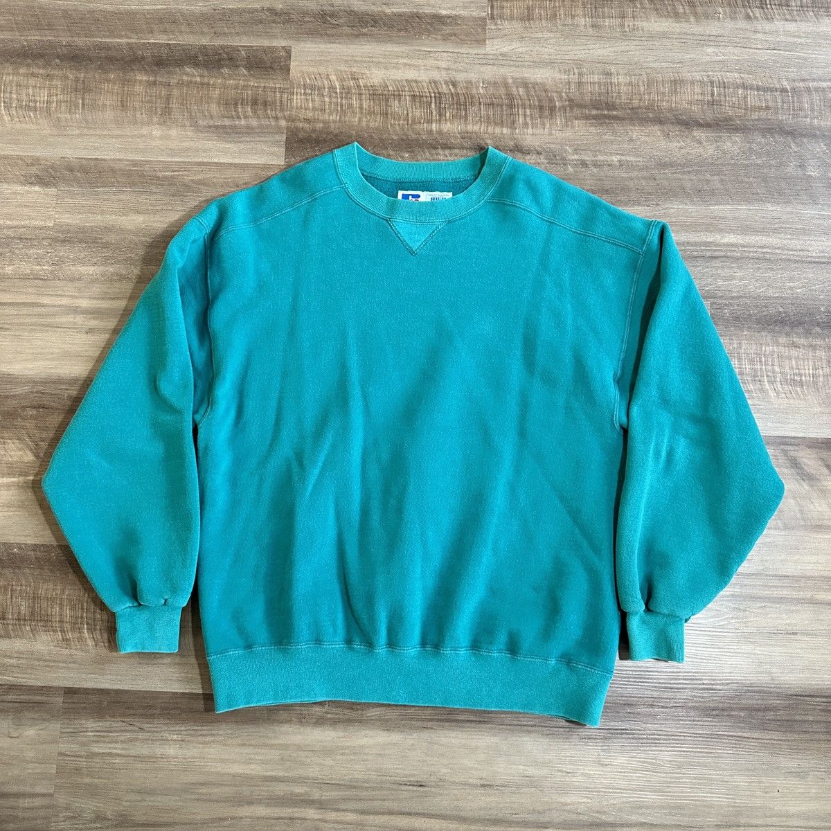 Vintage Vintage Faded Green Russell Heavyweight Crewneck Size XL Size US XL / EU 56 / 4 - 1 Thumbnail