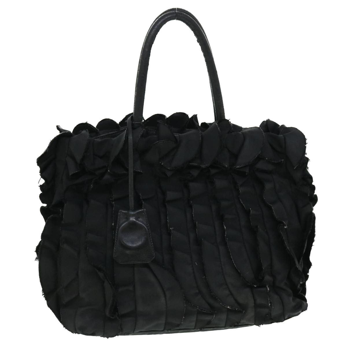 image of Prada Hand Bag Nylon Black Auth Bs8056, Women's
