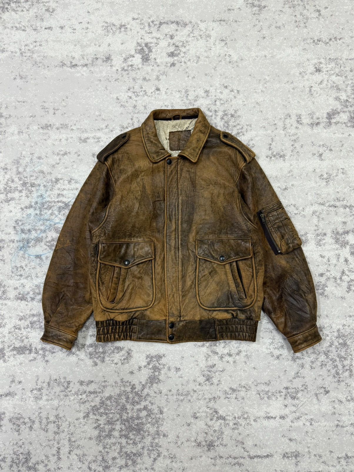 Genuine Leather Vintage Sub Urban Tokyo Leather Jacket Size US L / EU 52-54 / 3 - 3 Thumbnail