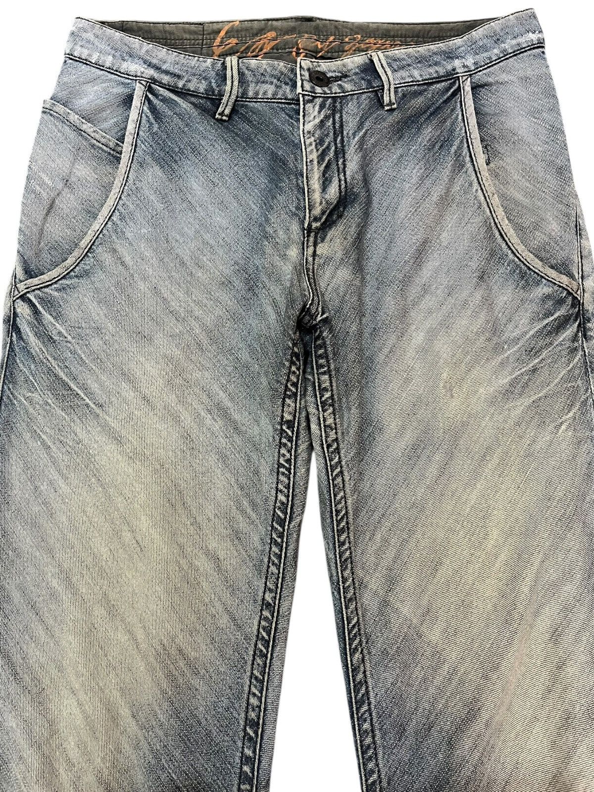 14th Addiction Vintage Ermenegildo Zegna by Zegna Gaded Grunge Denim Size US 31 - 2 Thumbnail
