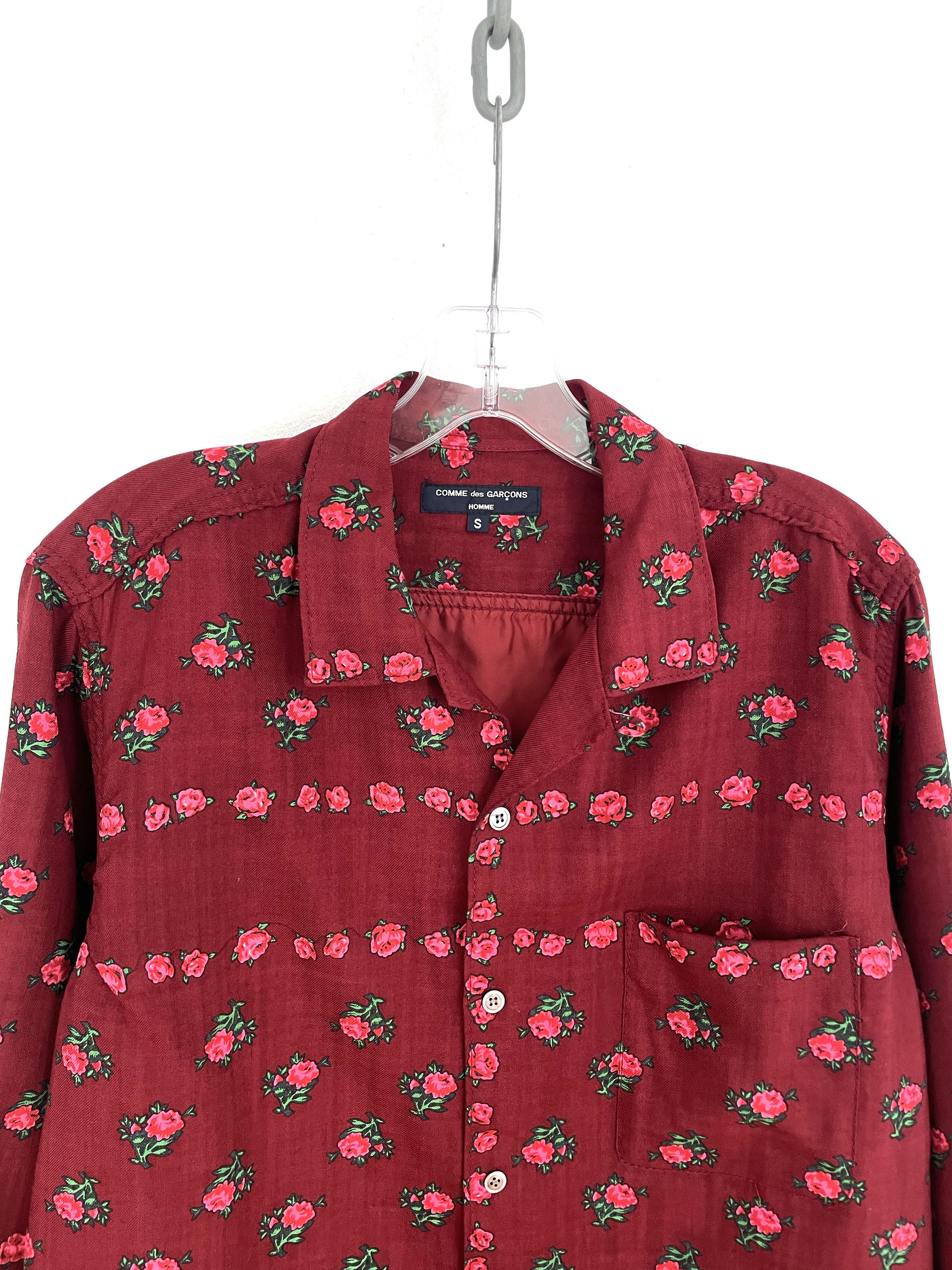 Comme des Garcons Homme 2003 Floral Wool Buttonup Size US M / EU 48-50 / 2 - 4 Thumbnail