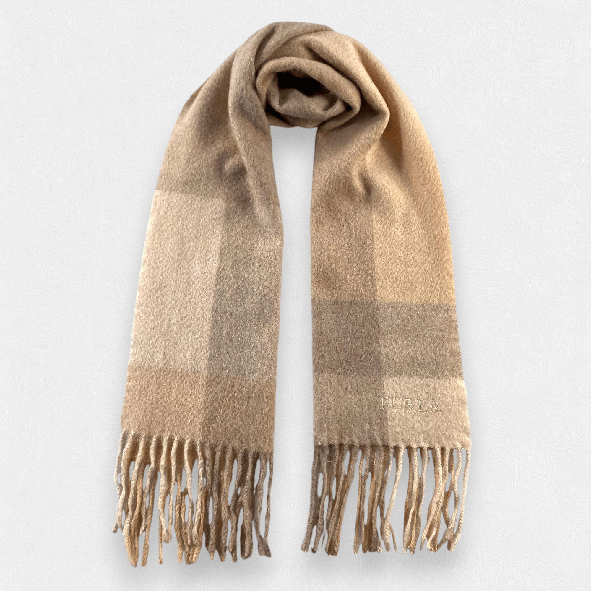 Furla Furla Scarf Plaid Neck Wrap Cashmere Muffler Size ONE SIZE - 1 Thumbnail