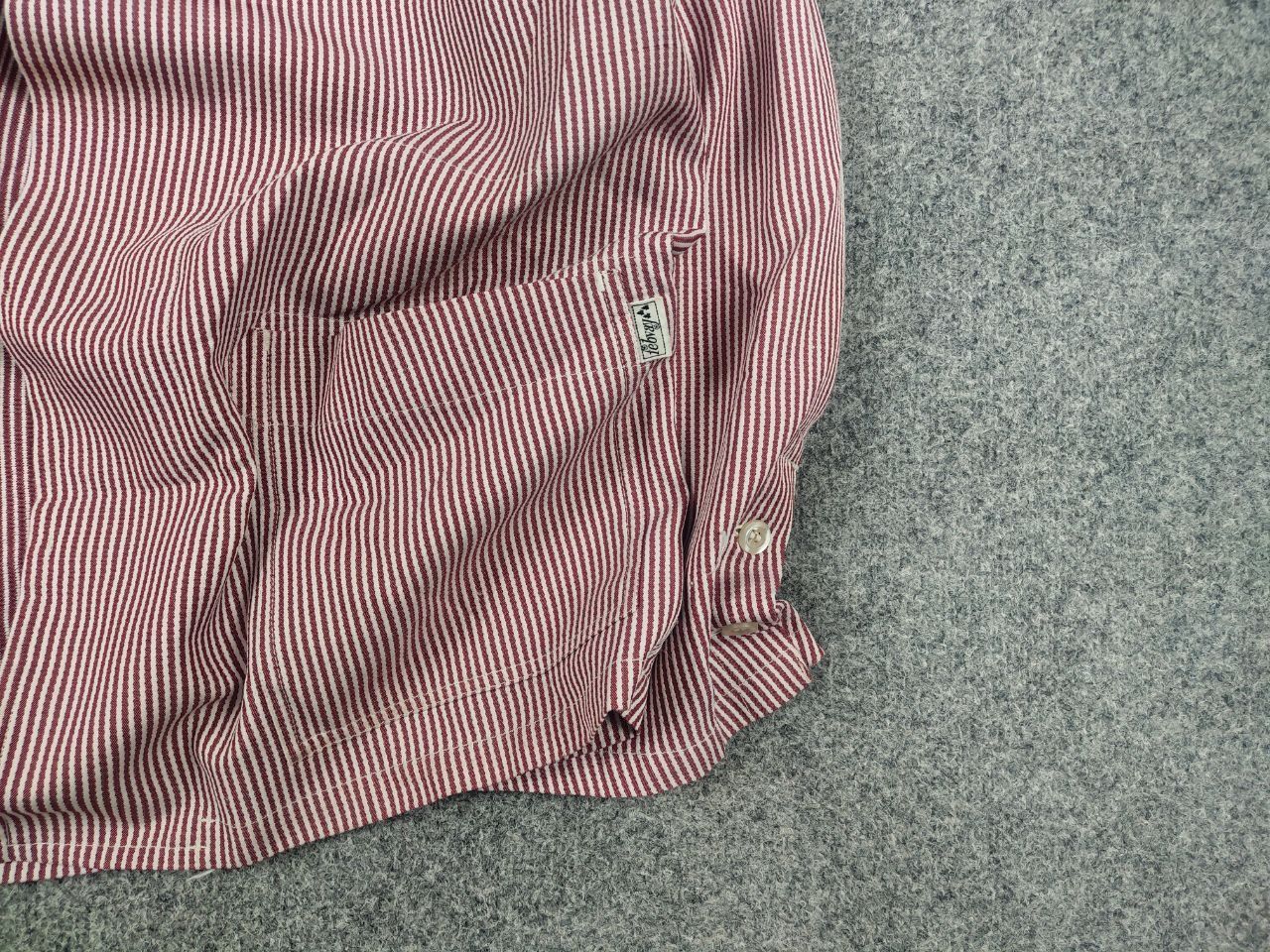 Vintage Vintage 70's Febvay Thin red stripe French Work Jacket Size US L / EU 52-54 / 3 - 6 Thumbnail