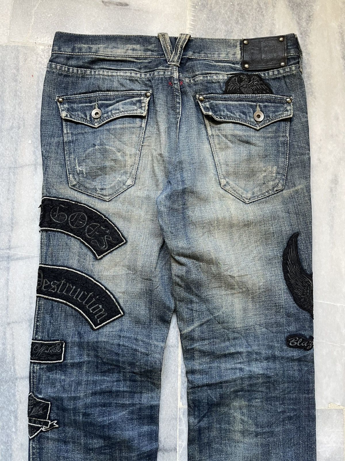 Le Grande Bleu (L.G.B.) Semantic Design LGB Style Flare Denim Pants Size US 31 - 10 Thumbnail