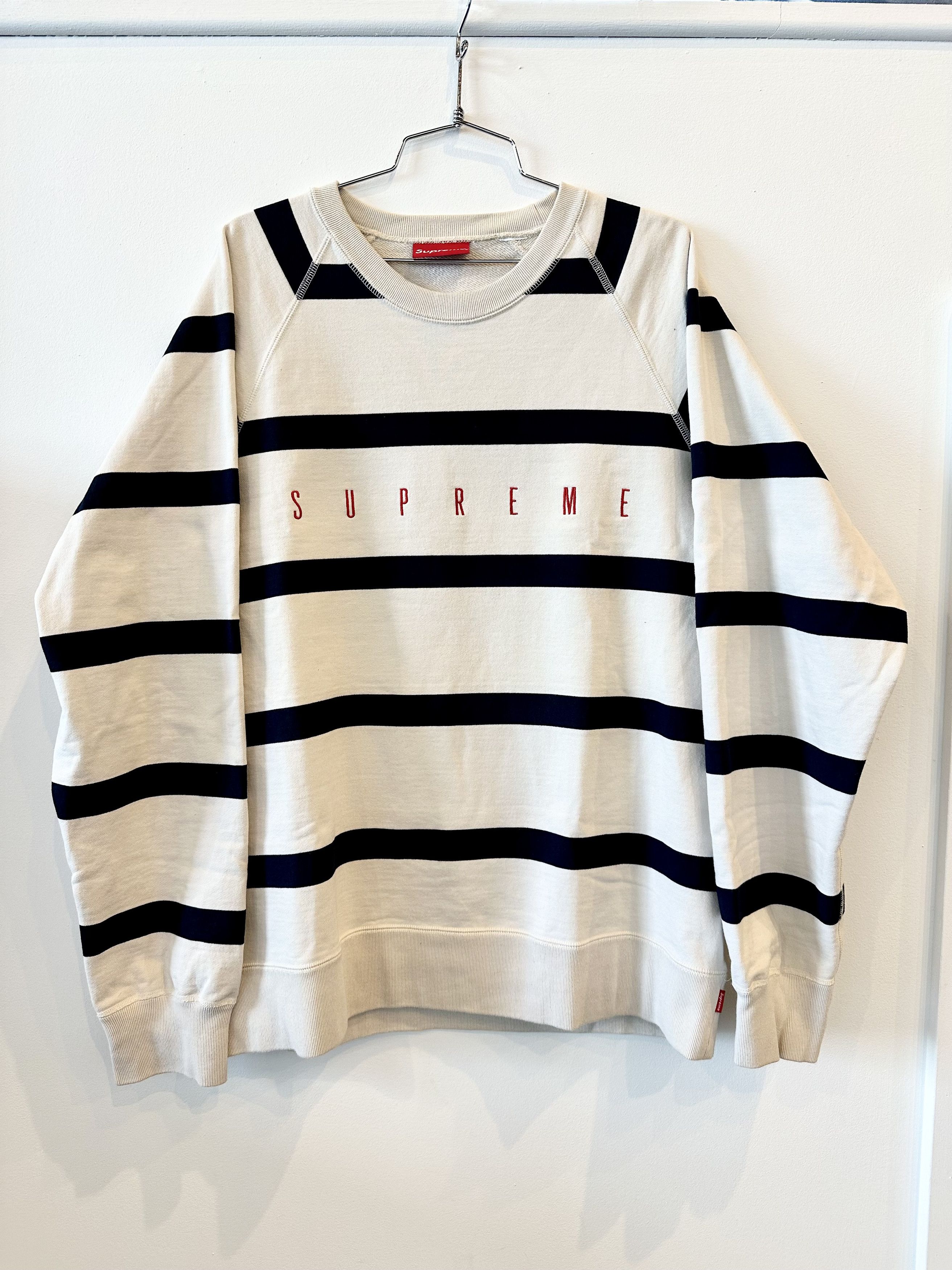 Supreme Striped Crewneck | Grailed