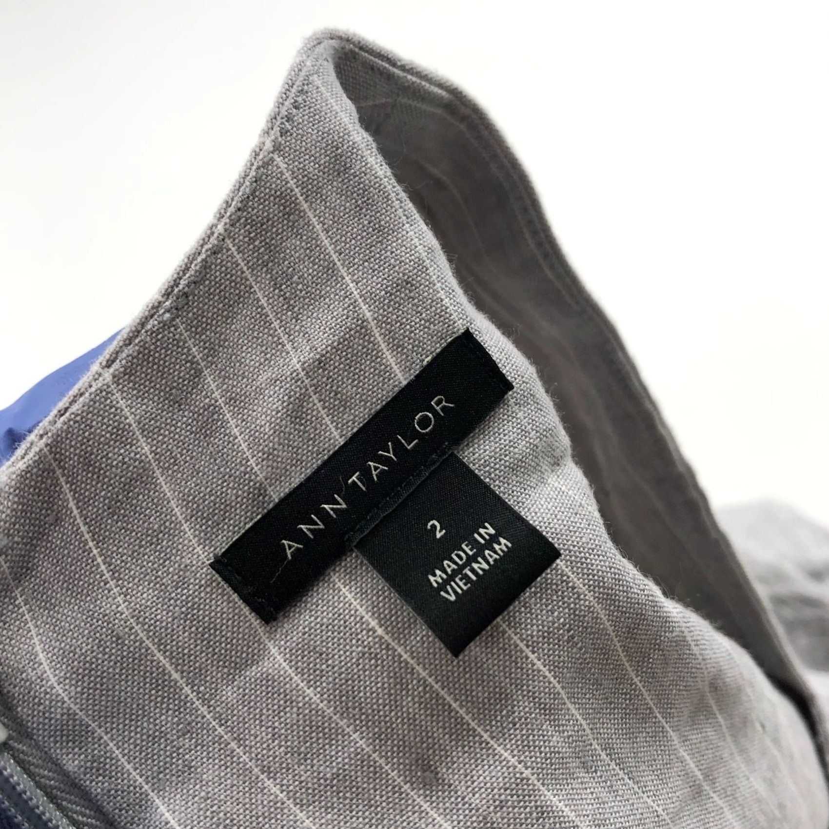 Talbots Talbots Linen Blend Square Neck Sleeveless Striped Above Knee Dress Gray 2 Mint Womens Sleeveless Casual Knee Length Vintage? (No) Size XS / US 0-2 / IT 36-38 - 4 Thumbnail