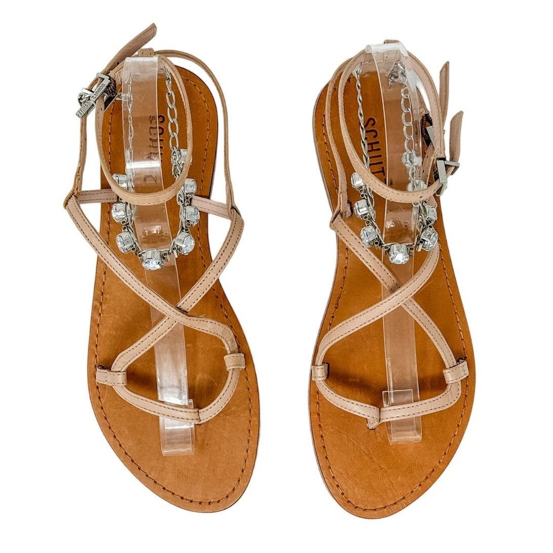 SCHUTZ SCHUTZ Crystal Leather Strappy Thong Sandals size 7 Size US 7 / IT 37 - 2 Thumbnail