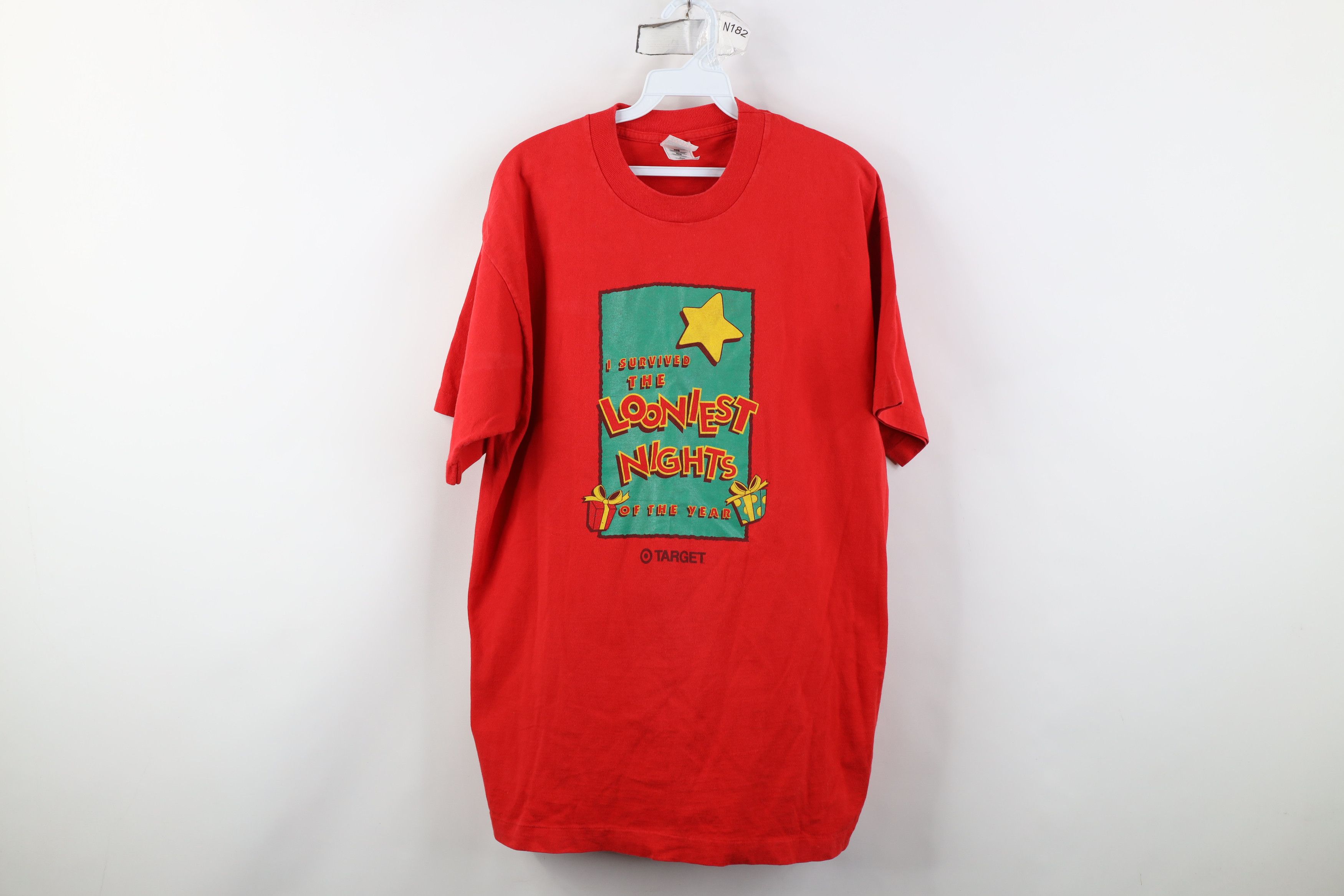 Vintage Vintage 90s Friday Looniest Nights Target Store T-Shirt Red Size XL / US 12-14 / IT 48-50 - 1 Thumbnail