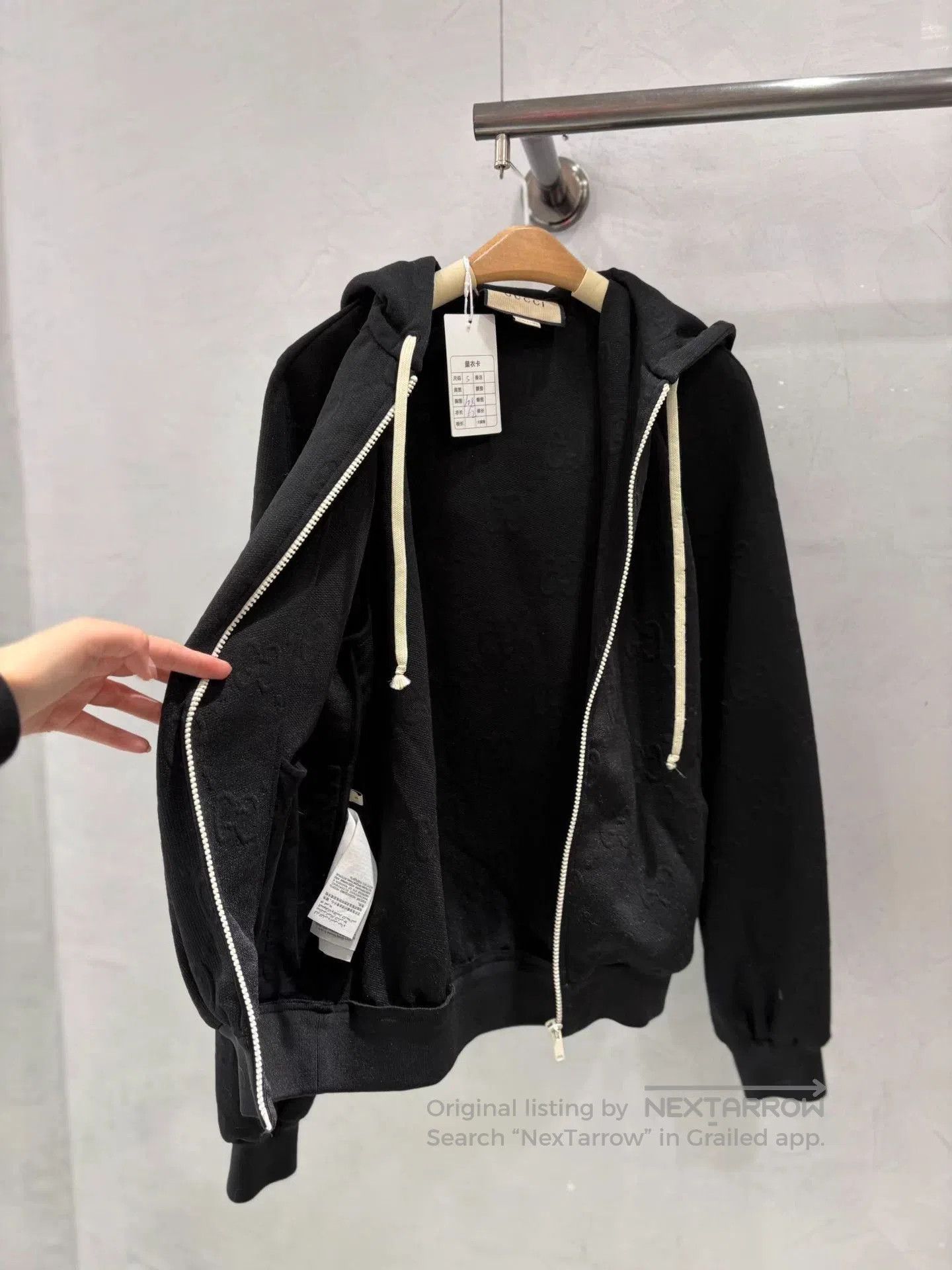 Gucci Black Zip-Up Hoodie with Drawstrings. Size US S / EU 44-46 / 1 - 2 Thumbnail