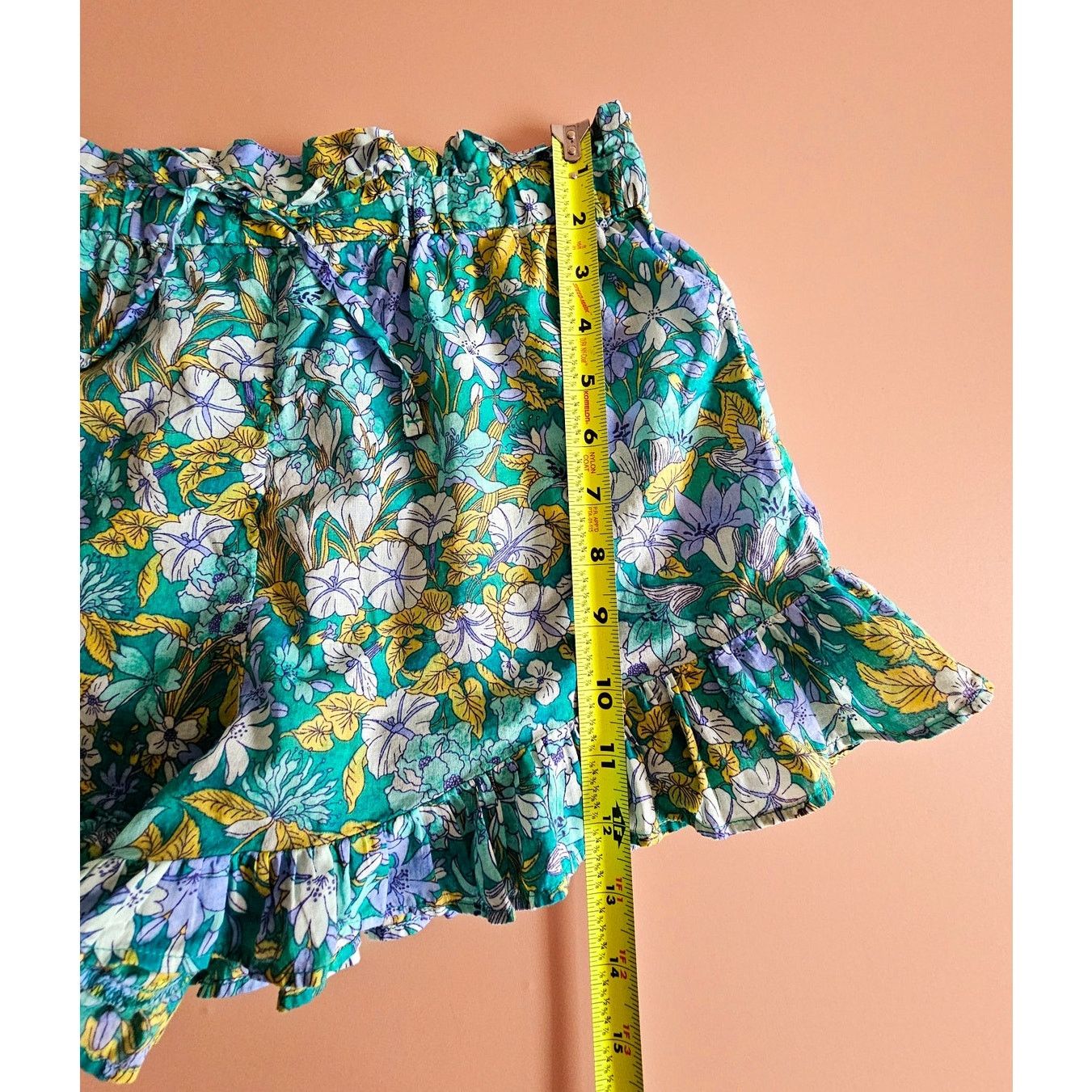 J.Crew J. Crew Cotton Green Floral Voile Ruffle Beach Shorts XS Size 26" / US 2 / IT 38 - 4 Thumbnail