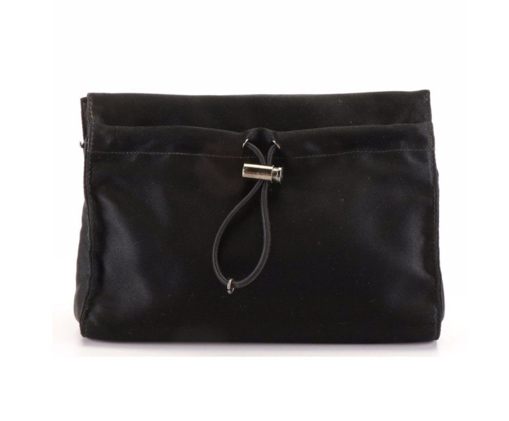 Prada Prada Raso Black Satin Drawstring Pouch / Clutch Evening Bag Size ONE SIZE - 1 Thumbnail