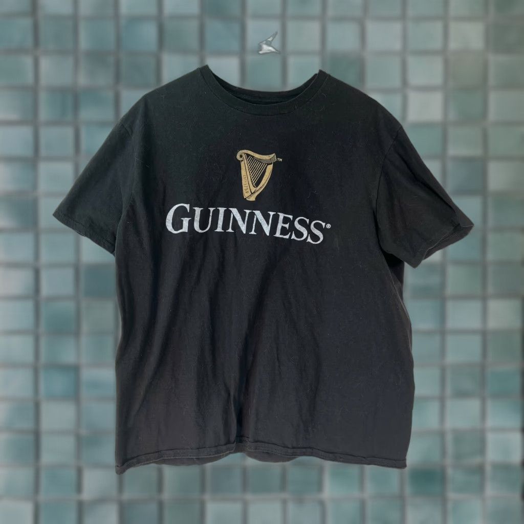 Vintage Guinness T-Shirt Adult XL Black 100% Cotton Graphic Crew Neck Short Sleeve Mens Size US XL / EU 56 / 4 - 1 Thumbnail