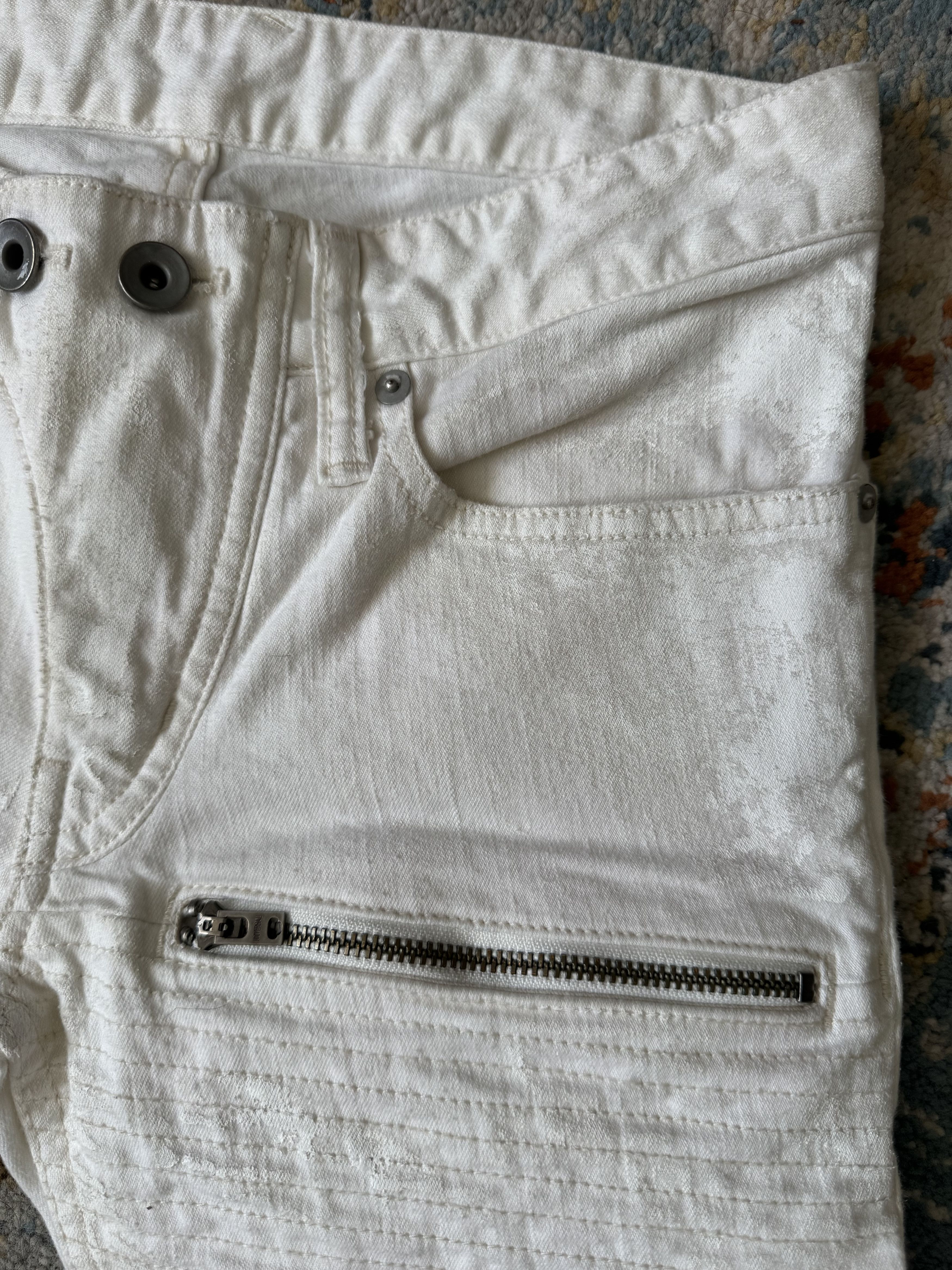 Le Grande Bleu (L.G.B.) L.G.B Archive White Painted Biker Skinny Jeans Sz 25 Japan Size 25" / US 0 / IT 36 - 2 Thumbnail