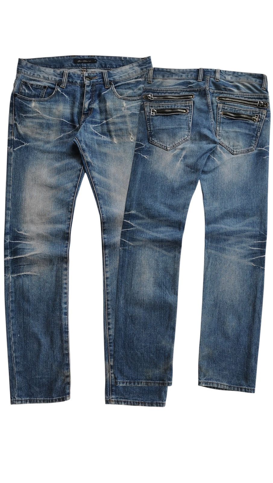 Japanese Brand Root Three Style Japan Zipper Distressed Jeans Size US 34 / EU 50 - 1 Thumbnail