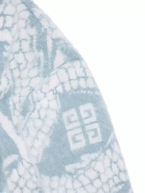 Givenchy o1srvl11e1224 Sweater Mohair Dragon Jacquard in Blue/White Size XL / US 12-14 / IT 48-50 - 2 Thumbnail
