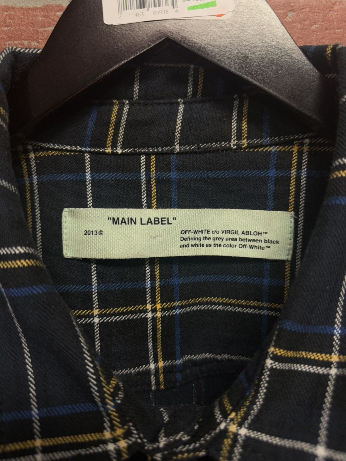 Off-White Off White Flannel Size XL Button Up Blue Yellow Size US XL / EU 56 / 4 - 9 Thumbnail